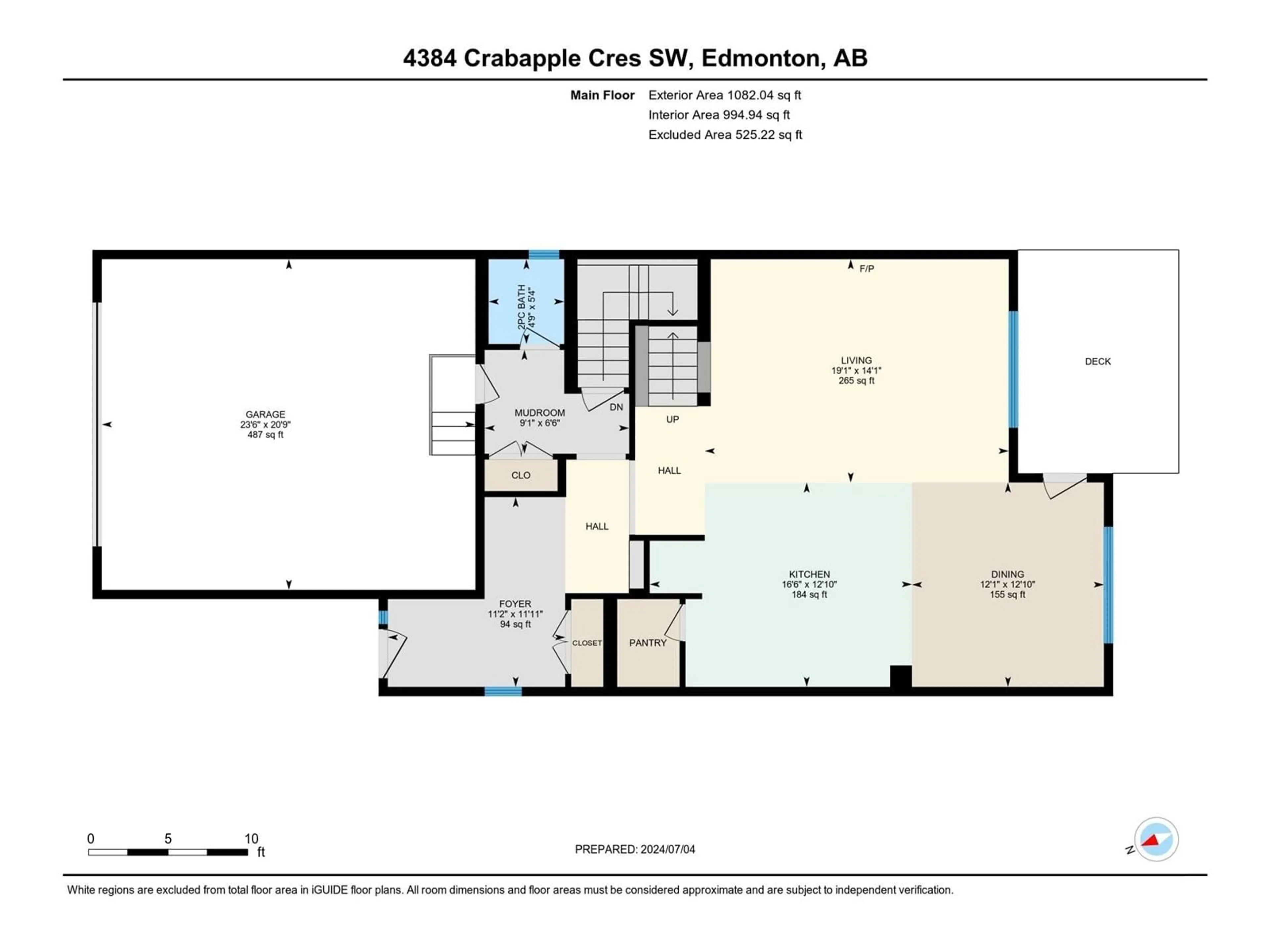 Floor plan for 4384 CRABAPPLE CR SW, Edmonton Alberta T6X0X9