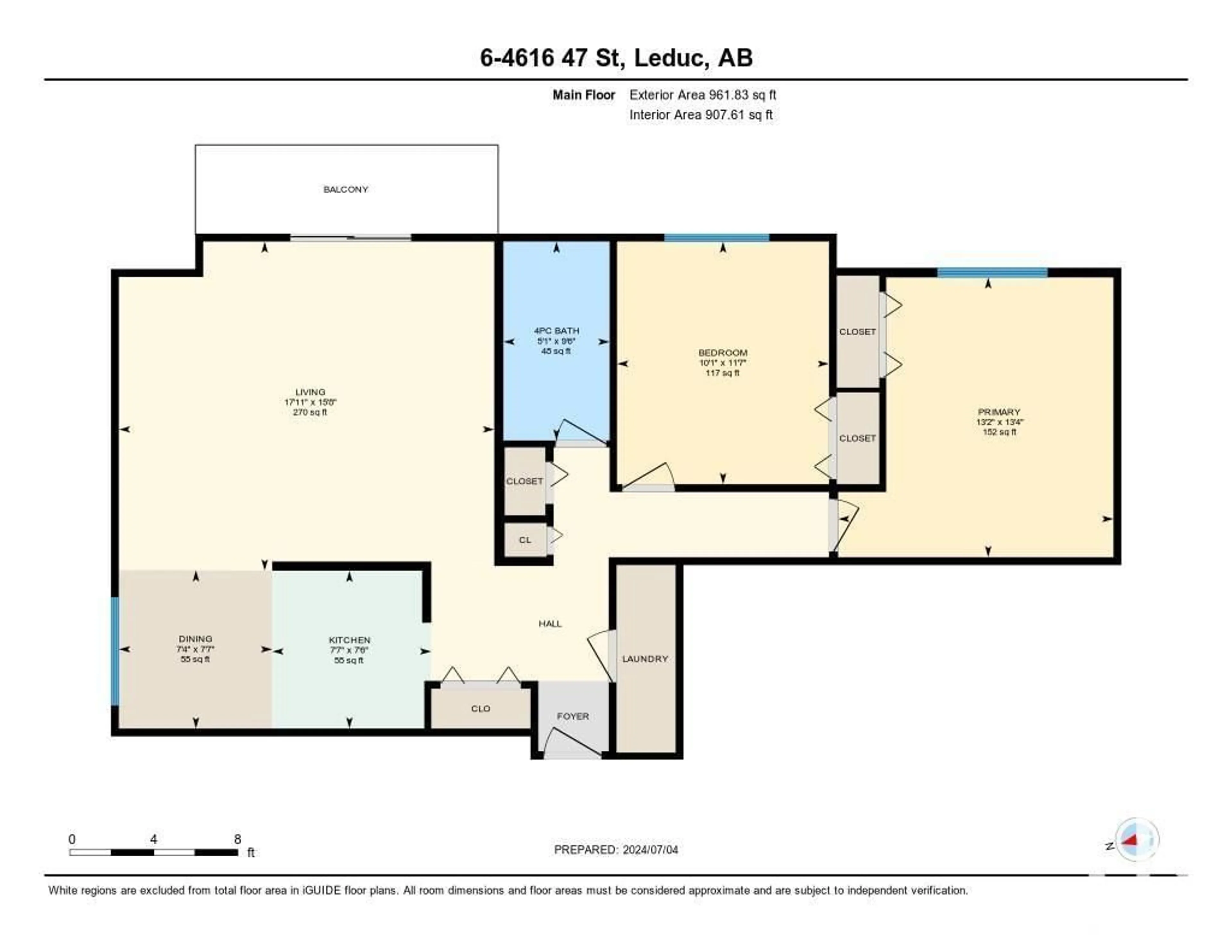 Floor plan for #6 4616 47 ST, Leduc Alberta T9E4P1