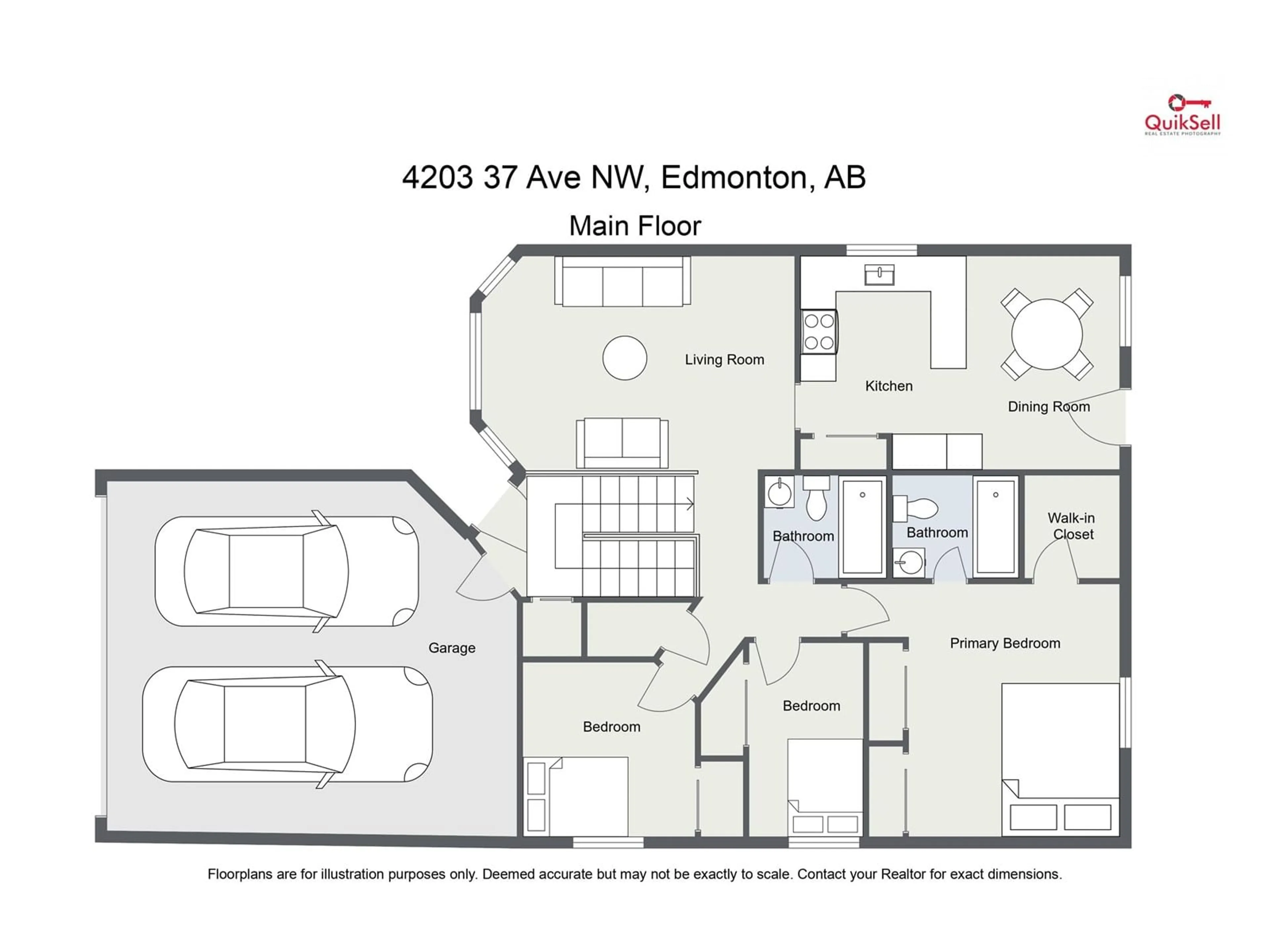Floor plan for 4203 37 AV NW, Edmonton Alberta T6L7C3
