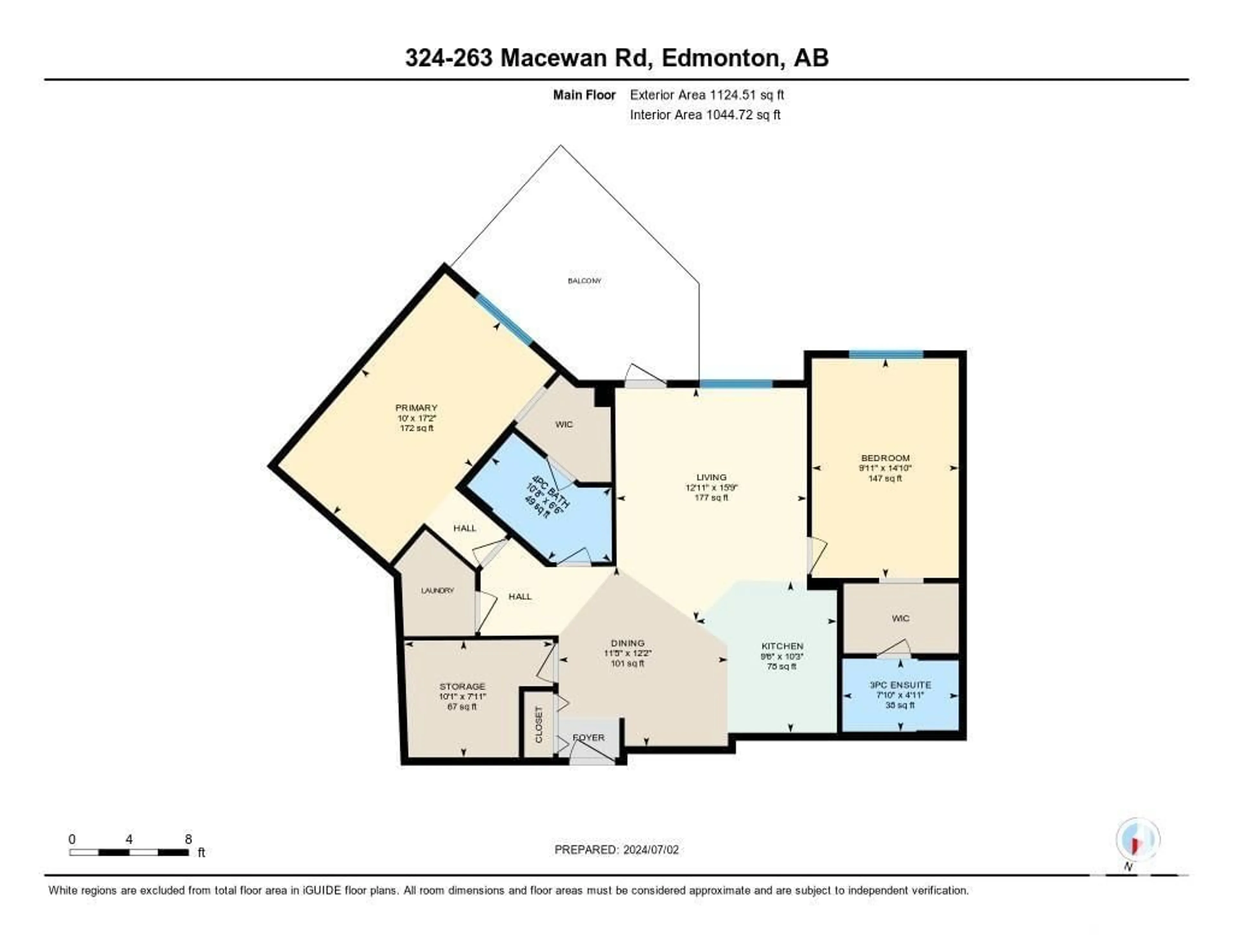 Floor plan for #324 263 MACEWAN RD SW, Edmonton Alberta T6W0C4