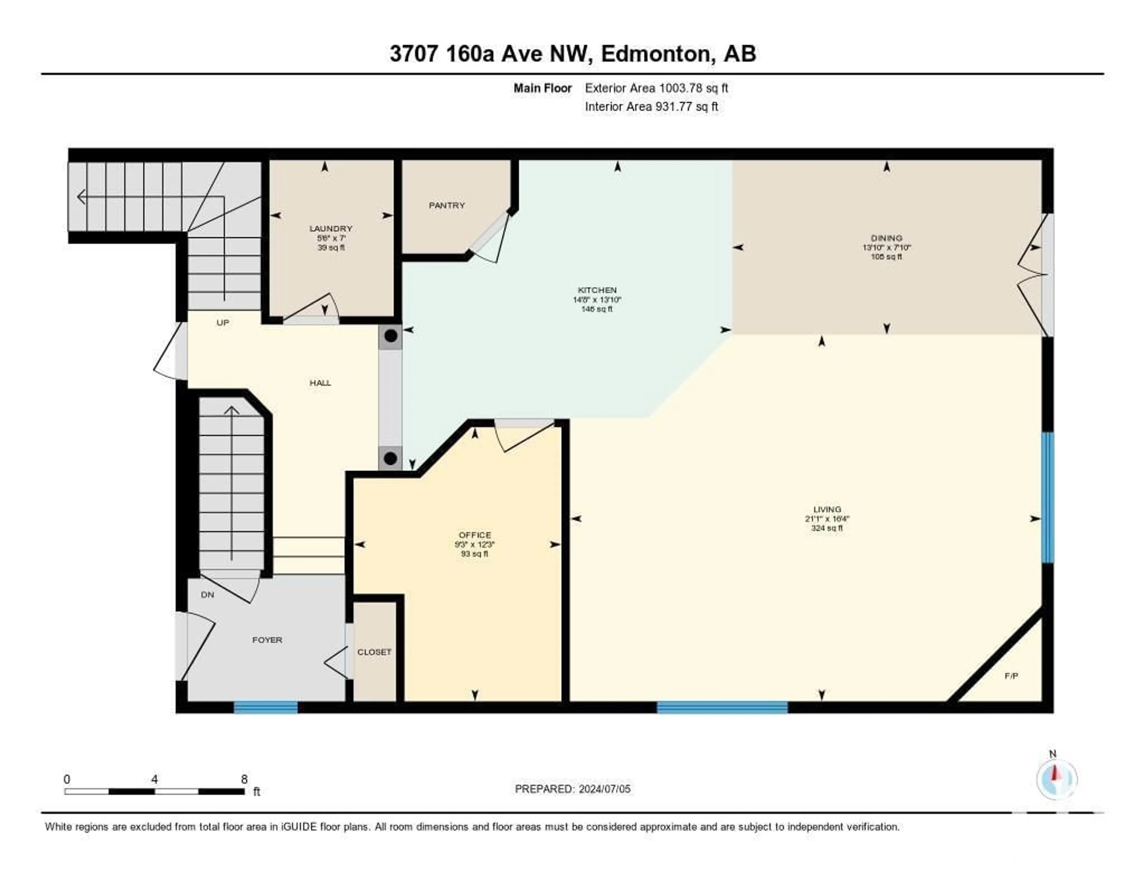 Floor plan for 3707 160A AV NW, Edmonton Alberta T5Y3G1