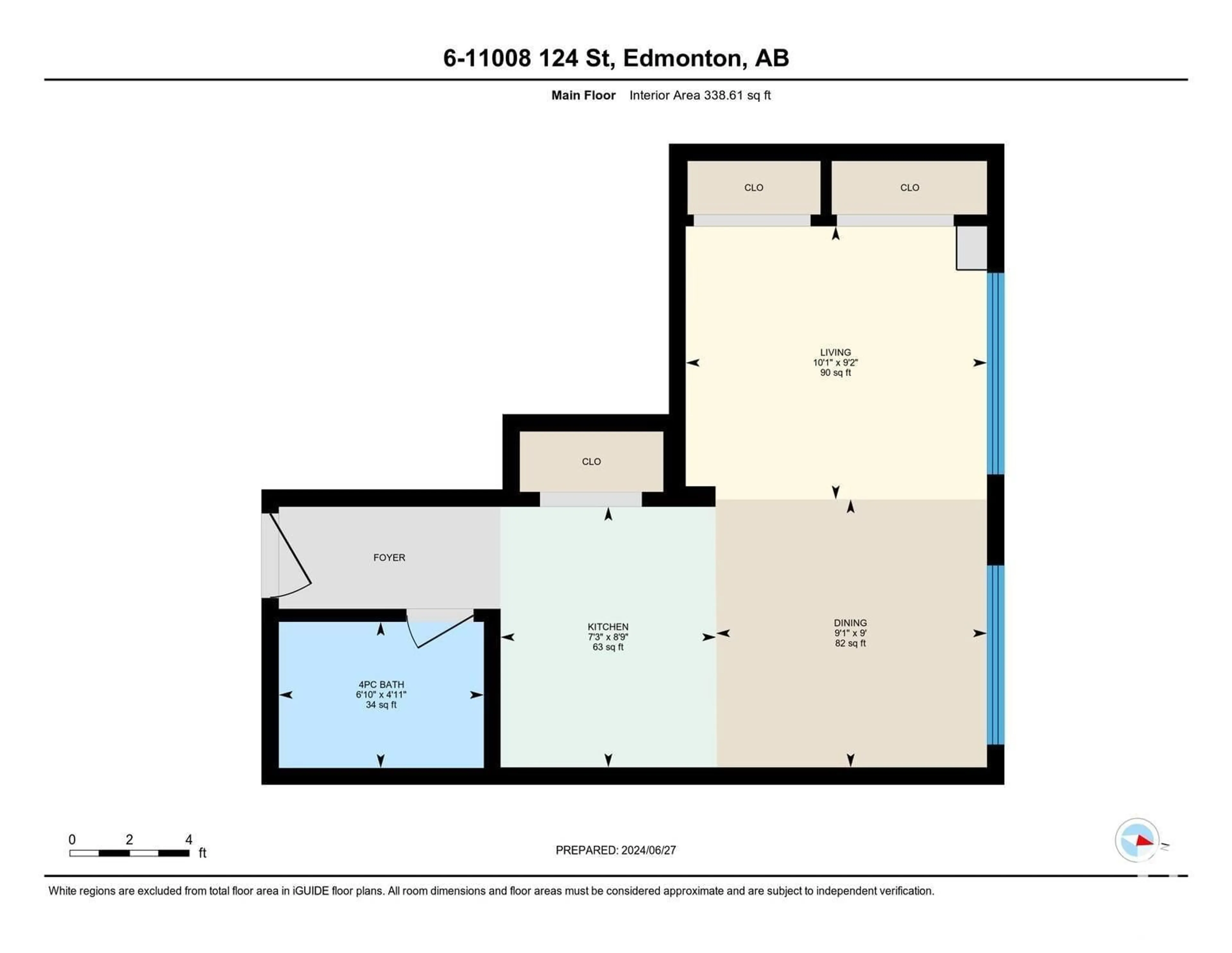 Floor plan for #6 11008 124 ST NW, Edmonton Alberta T5M0J4