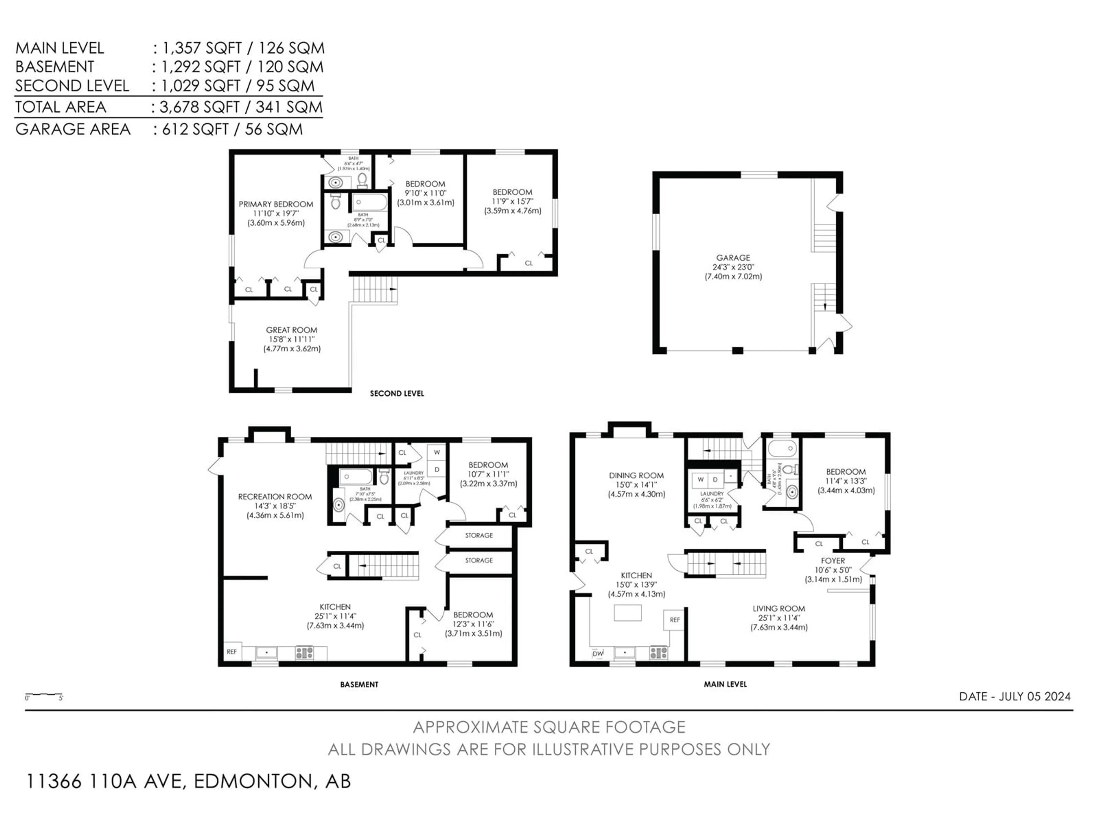 Floor plan for 11366 110A AV NW NW, Edmonton Alberta T5H1K3