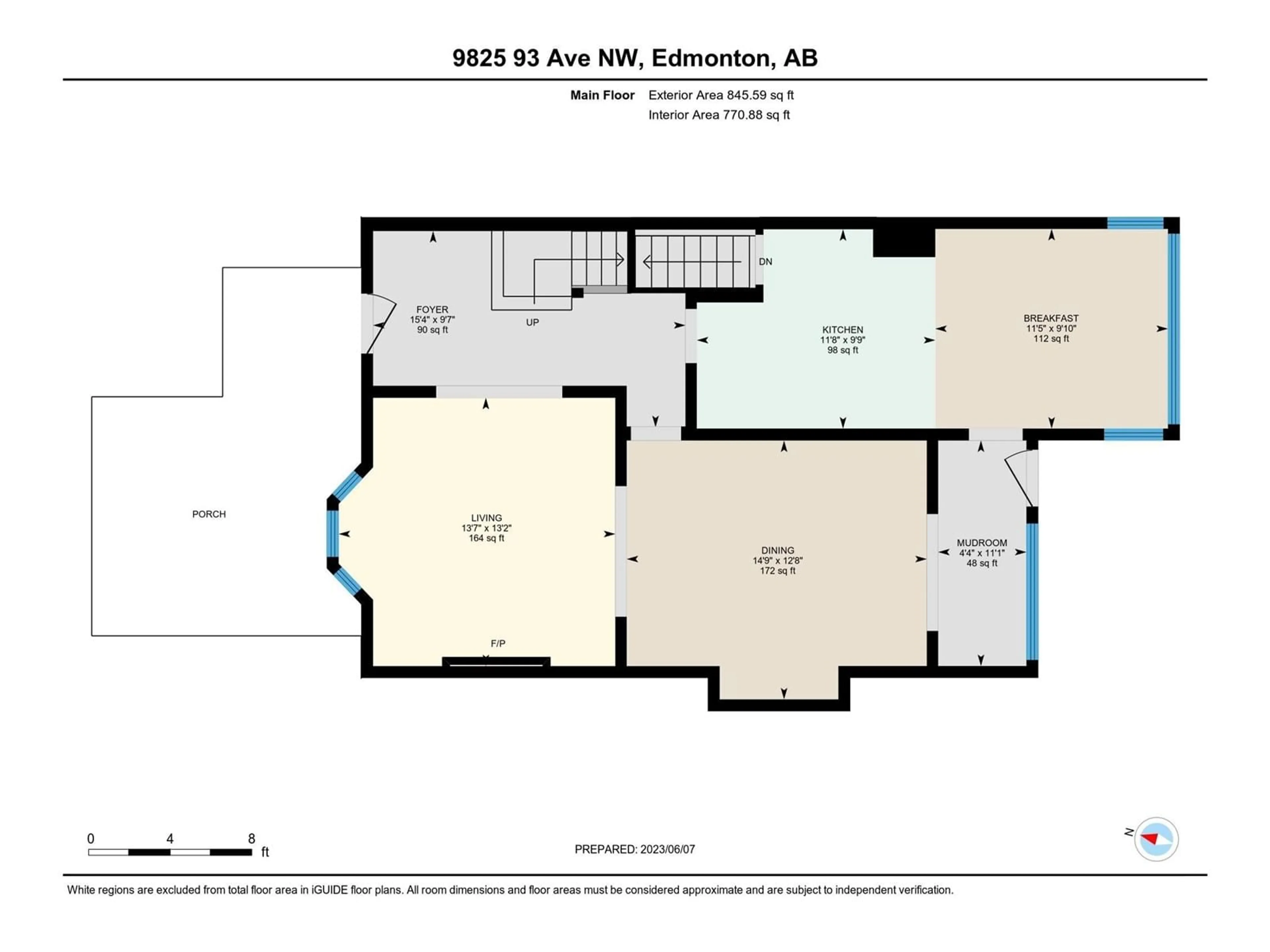 Floor plan for 9825 93 AV NW, Edmonton Alberta T6E2V9