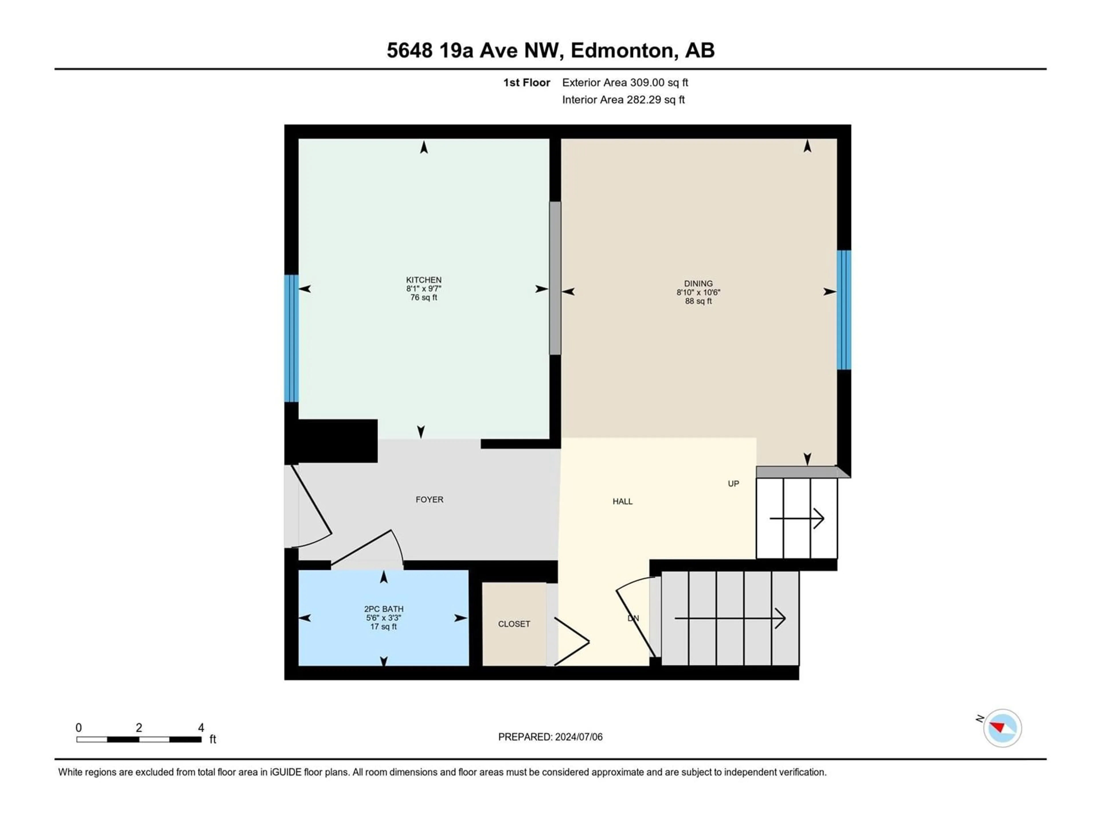 Floor plan for 5648 19 A AV NW, Edmonton Alberta T6L2B9
