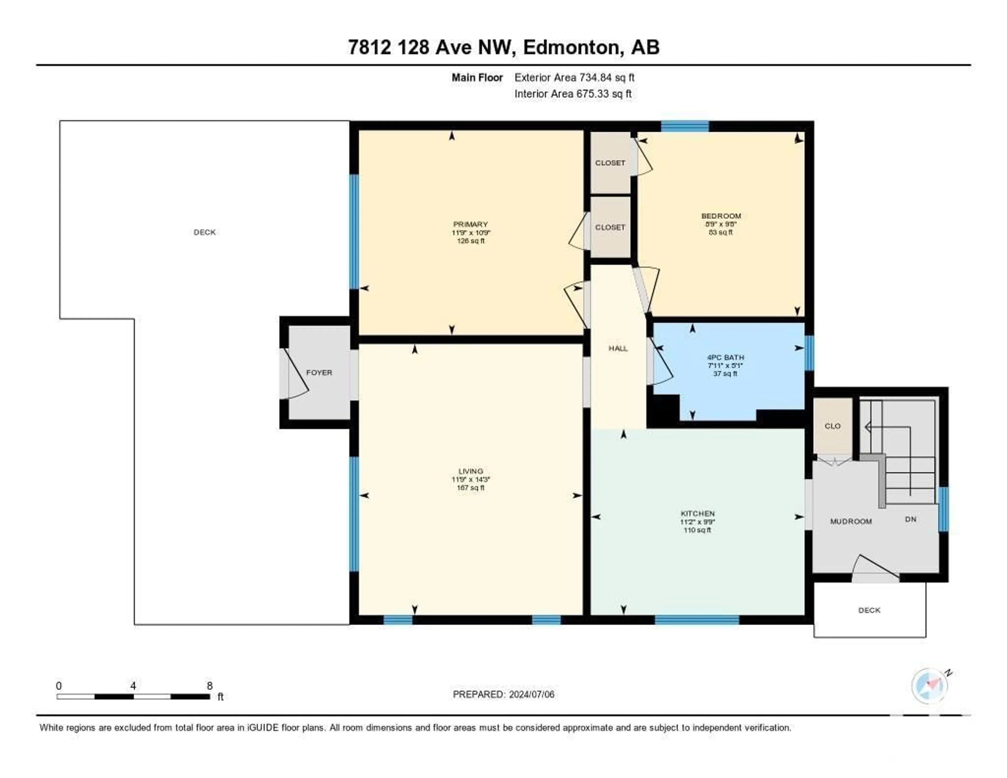 Floor plan for 7812 128 AV NW, Edmonton Alberta T5C1T7