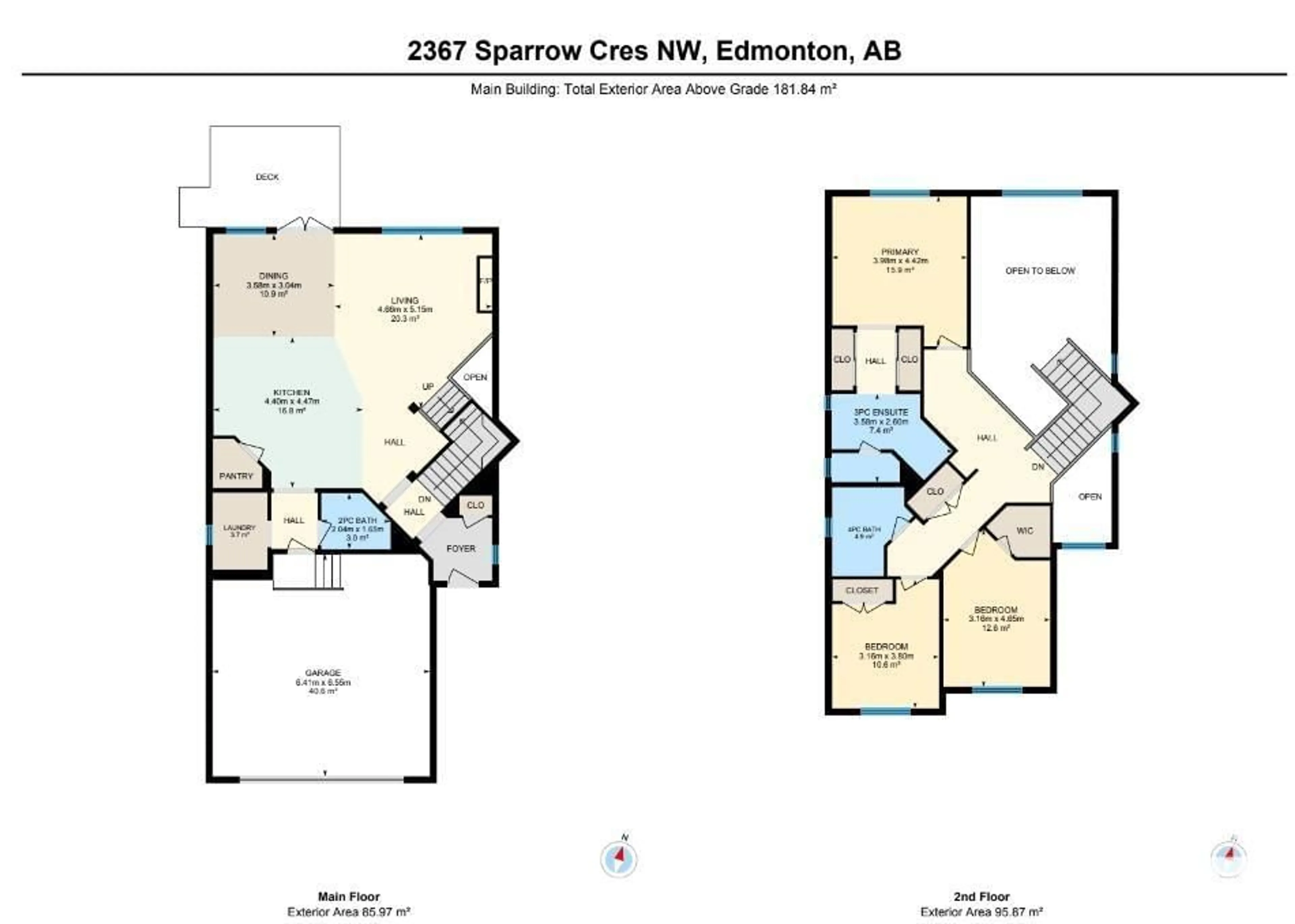 Floor plan for 2367 SPARROW CR NW, Edmonton Alberta T5S0G7