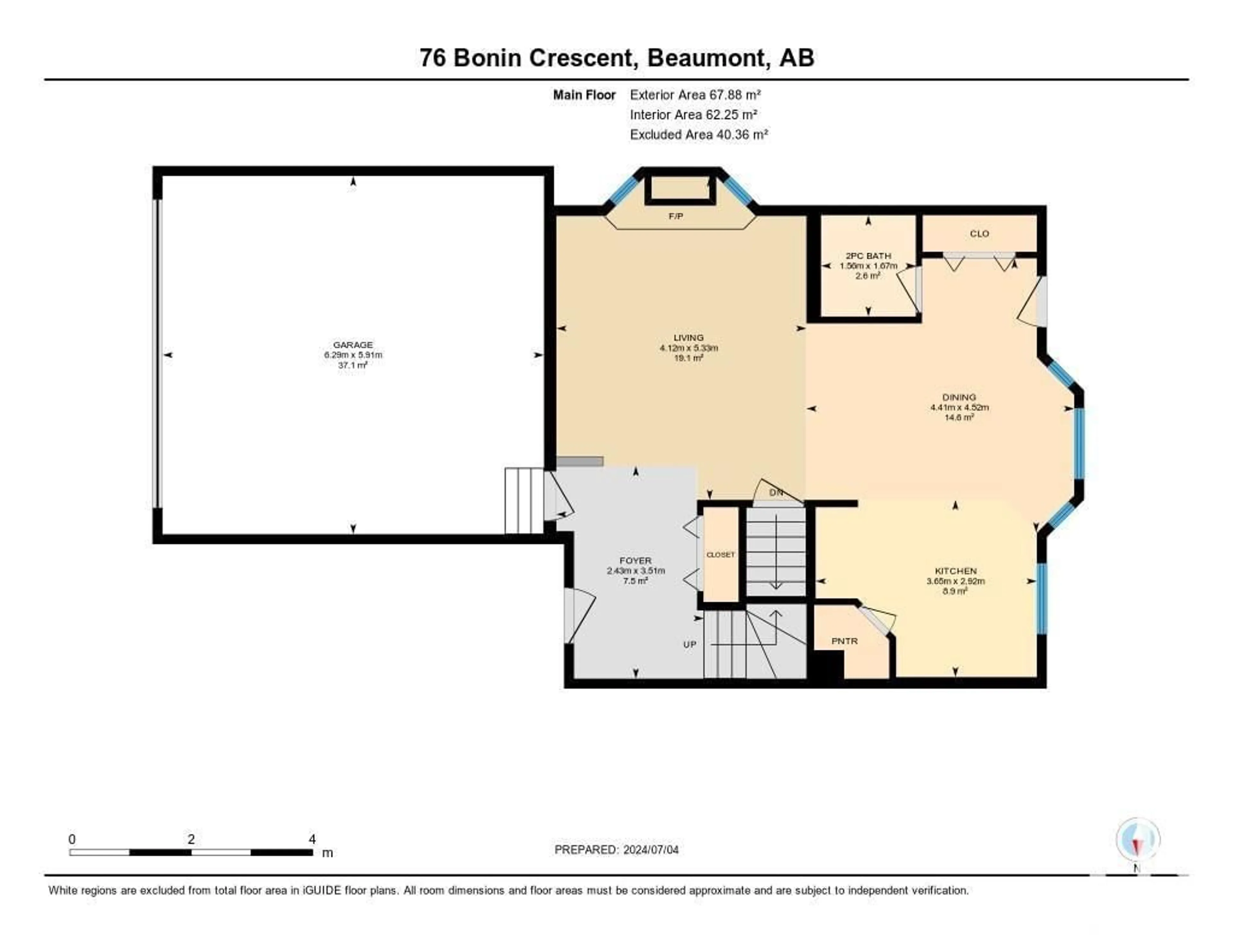 Floor plan for 76 BONIN CR, Beaumont Alberta T4X1R9