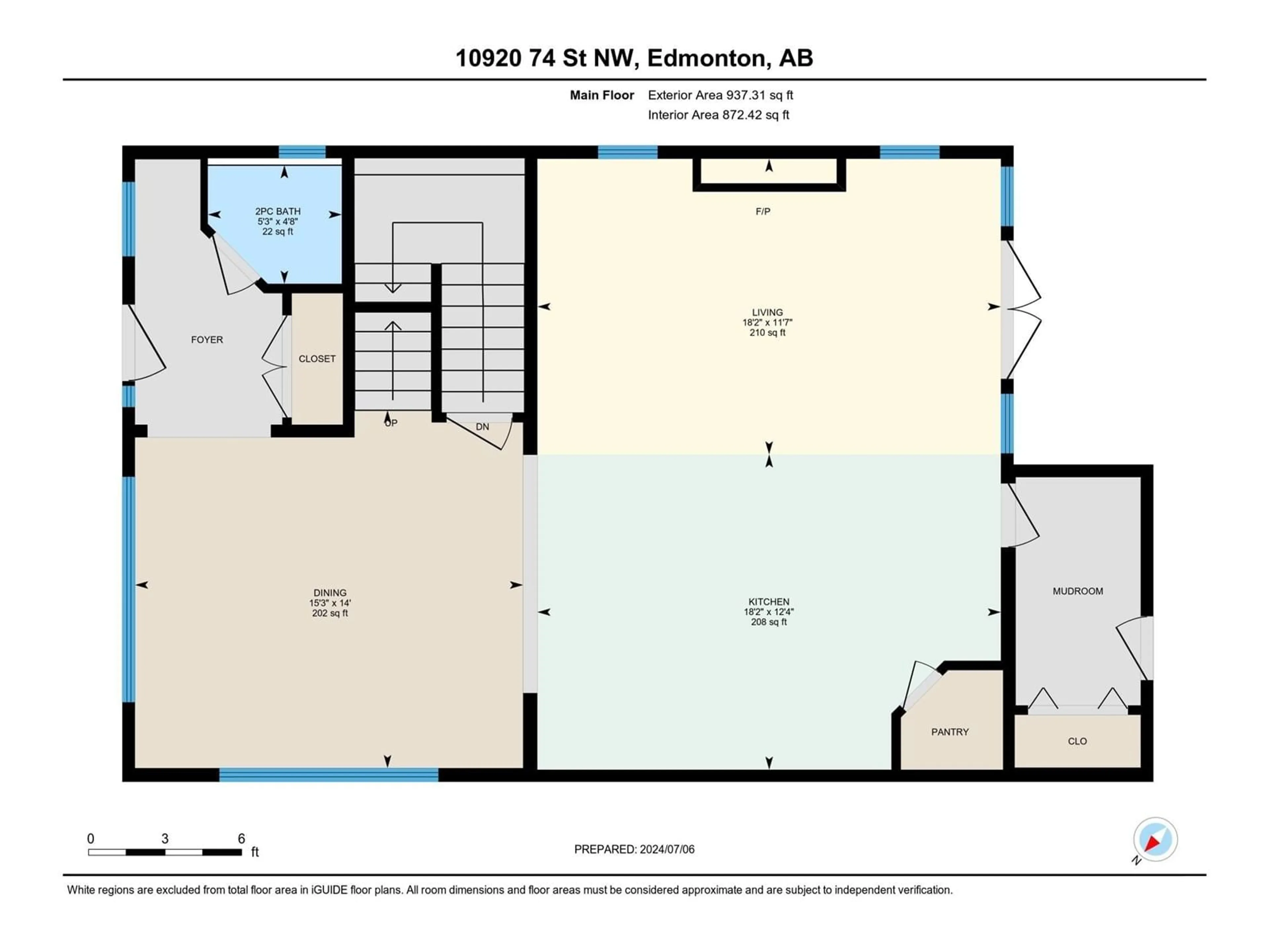 Floor plan for 10920 74 ST NW, Edmonton Alberta T5B2A2