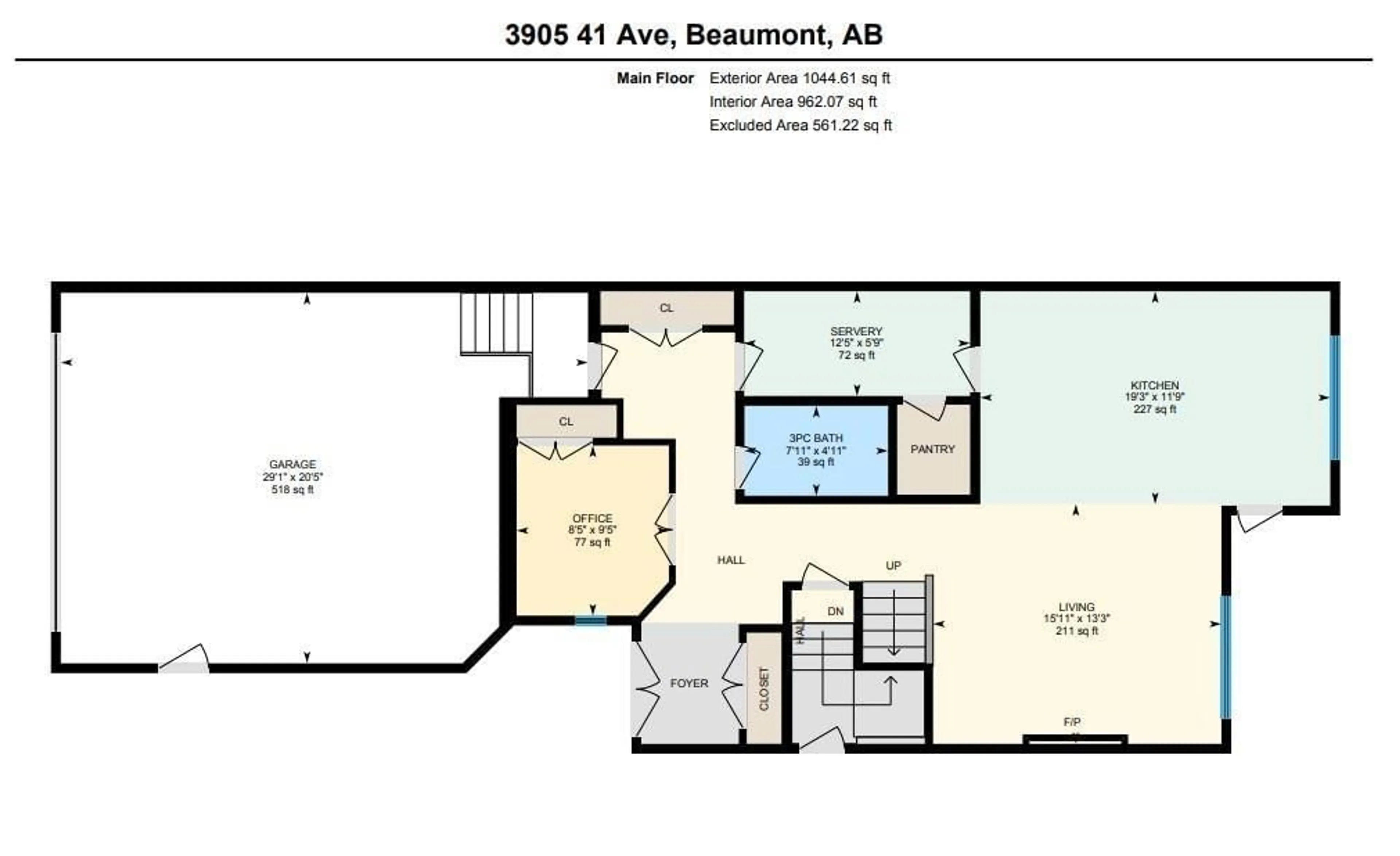 Floor plan for 3905 41 AV, Beaumont Alberta T4X3B5