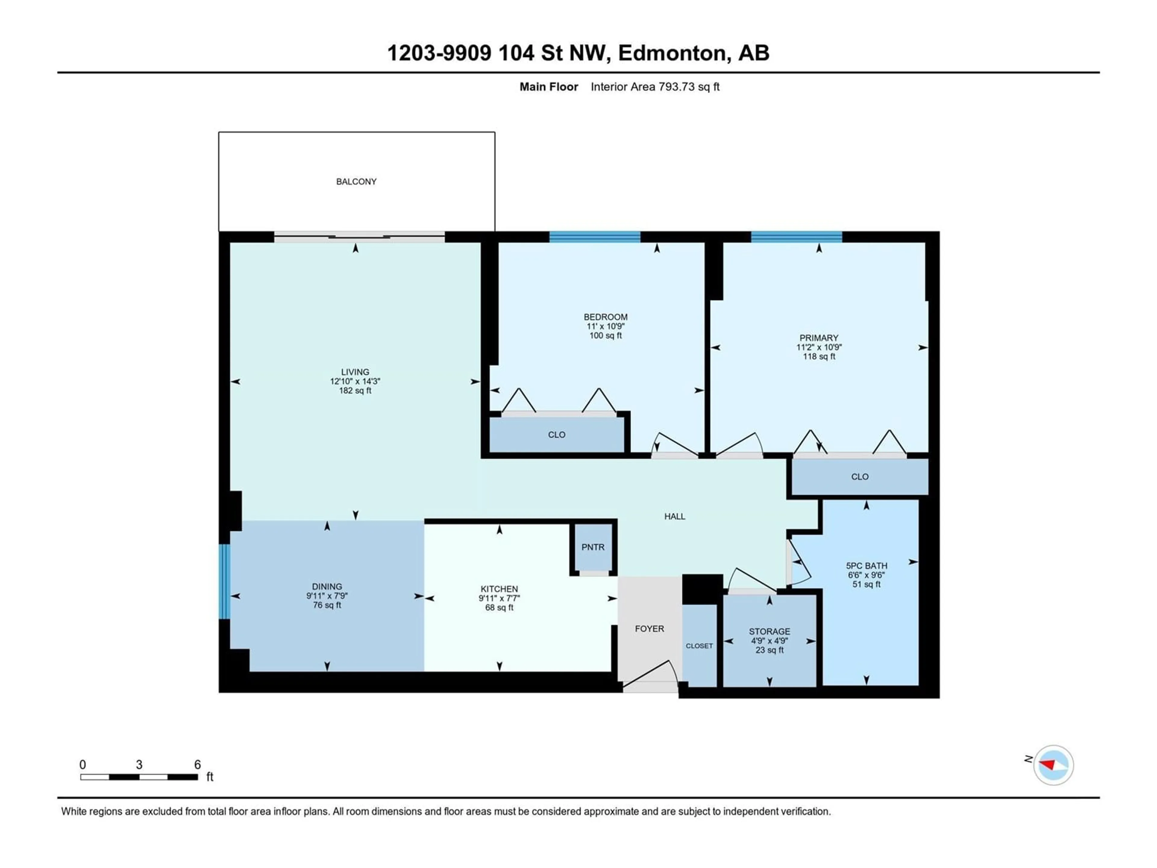 Floor plan for #1203 9909 104 ST NW, Edmonton Alberta T5K2G5