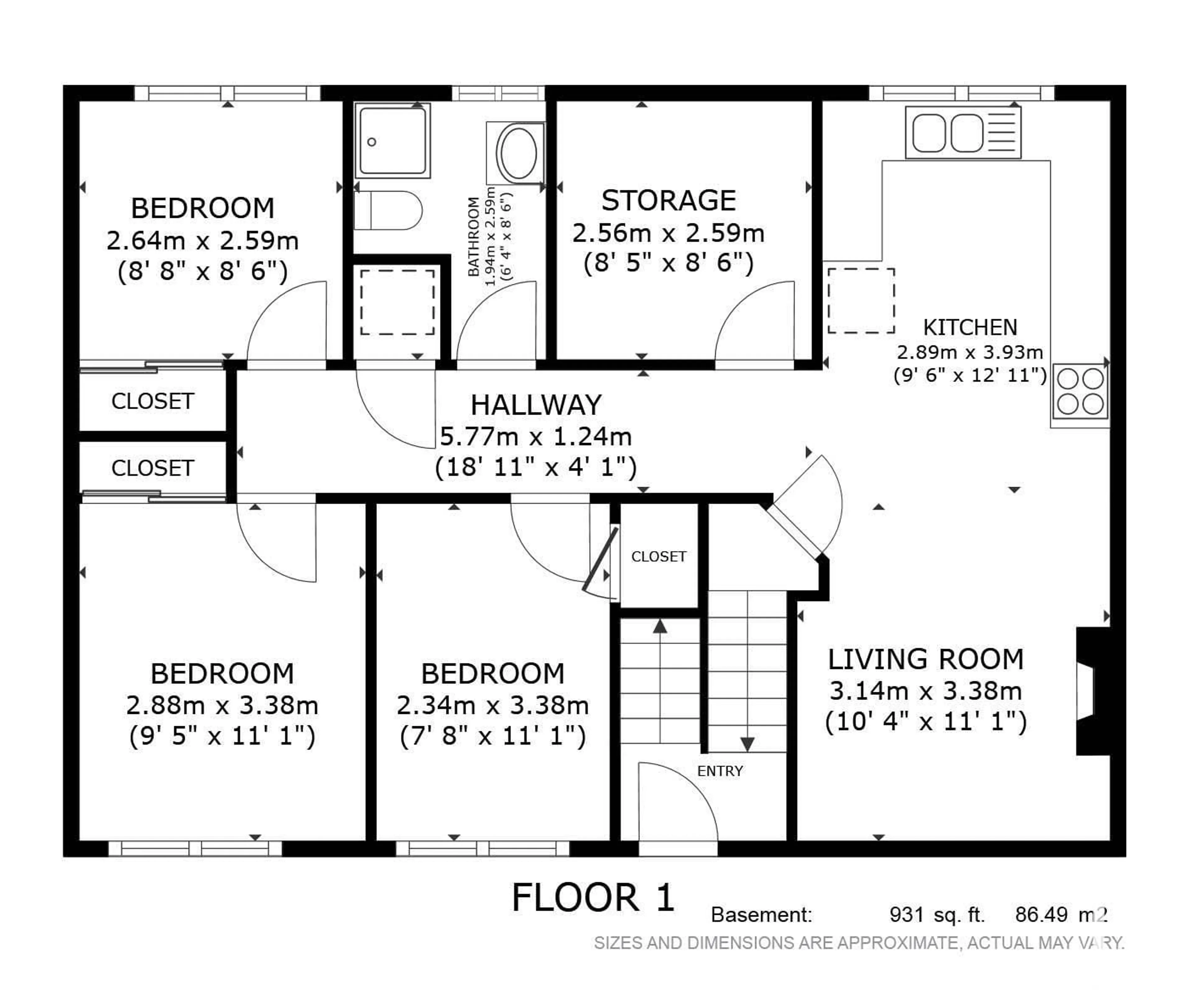 Floor plan for 13412 135 ST NW, Edmonton Alberta T5L1Y9