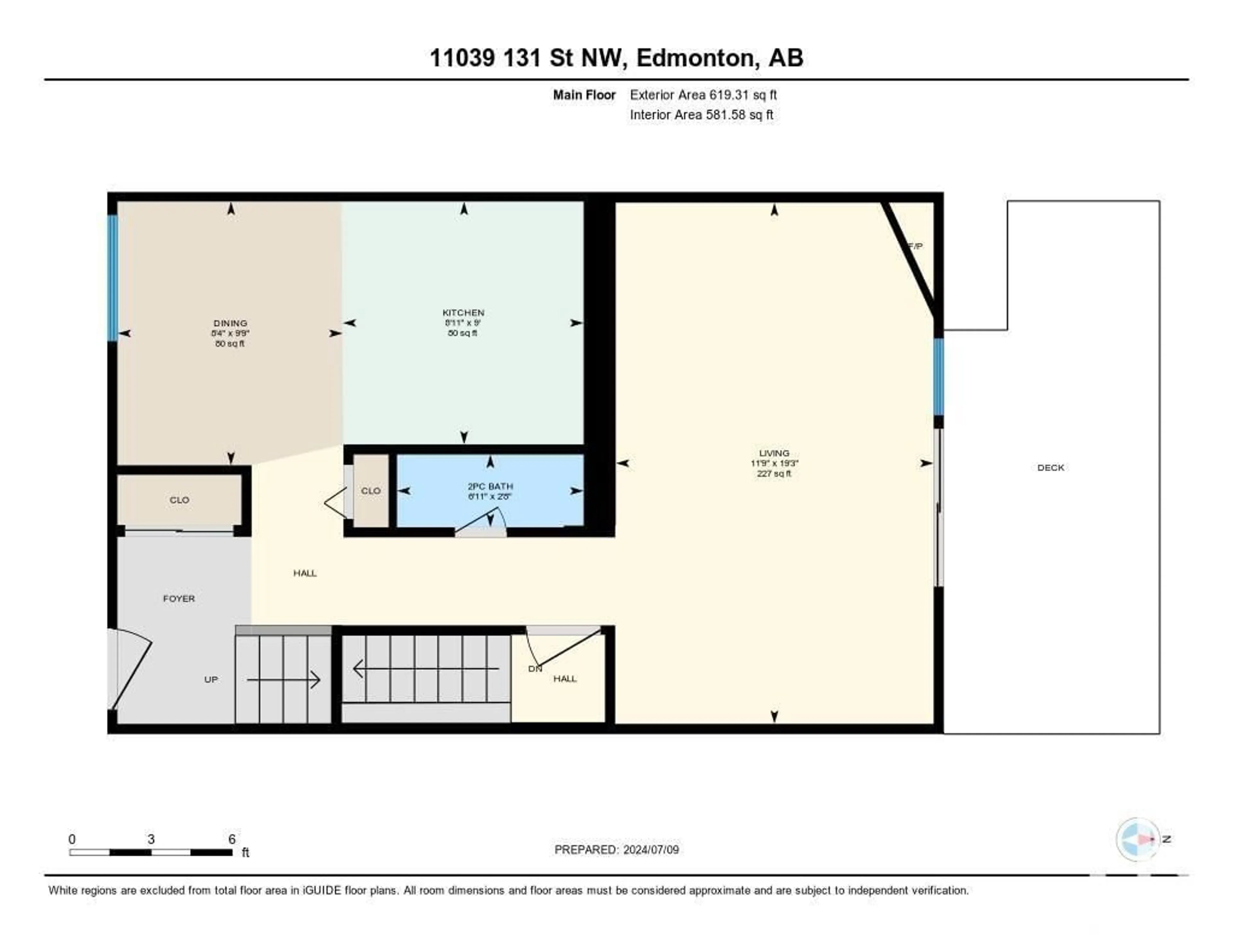 Floor plan for 11039 131 ST NW, Edmonton Alberta T5M1B9