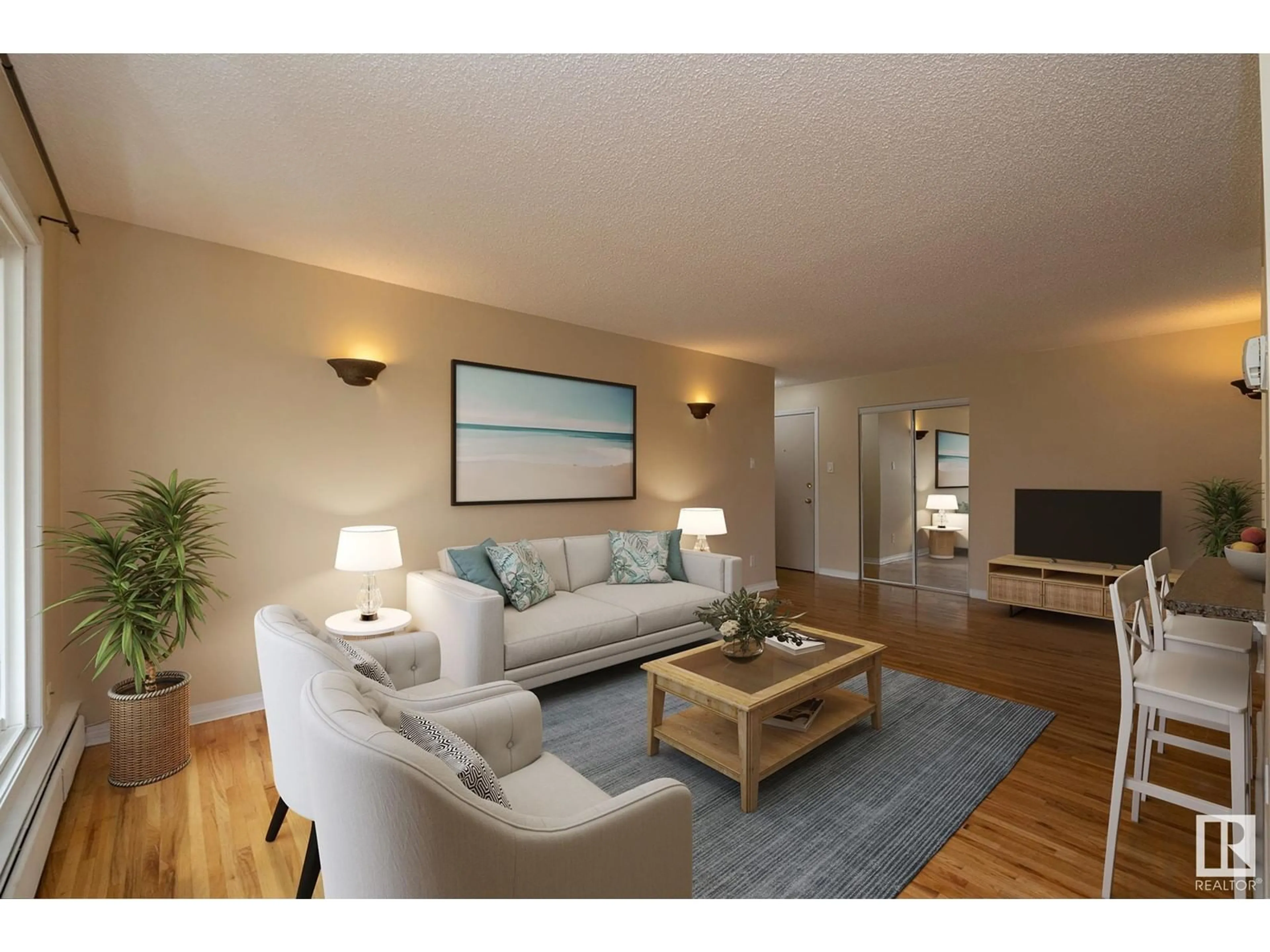 Living room for #211 11217 103 AV NW, Edmonton Alberta T5K2V9