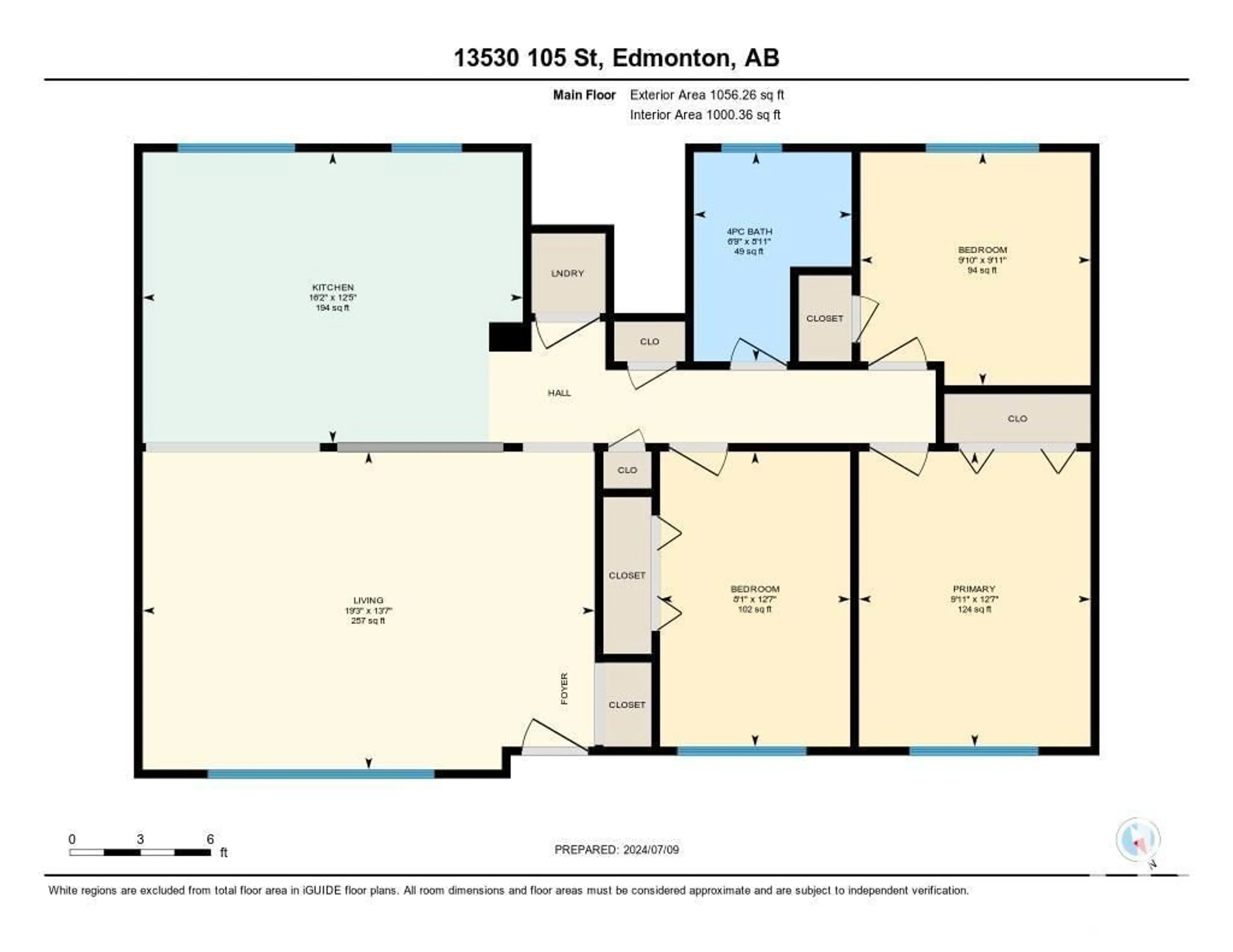 Floor plan for 13530 105 ST NW, Edmonton Alberta T5E1S9