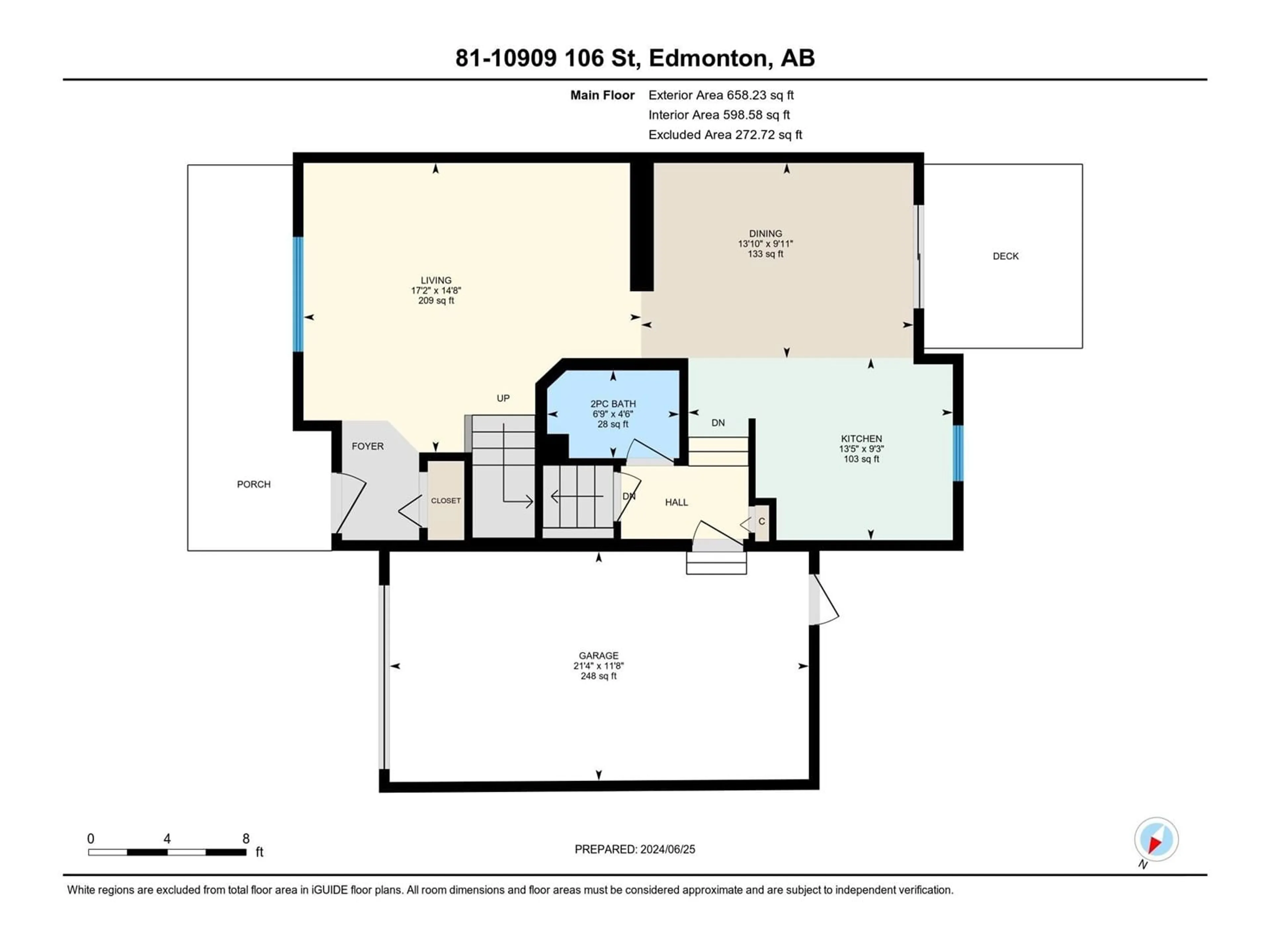 Floor plan for #81 10909 106 ST NW, Edmonton Alberta T5H4M7