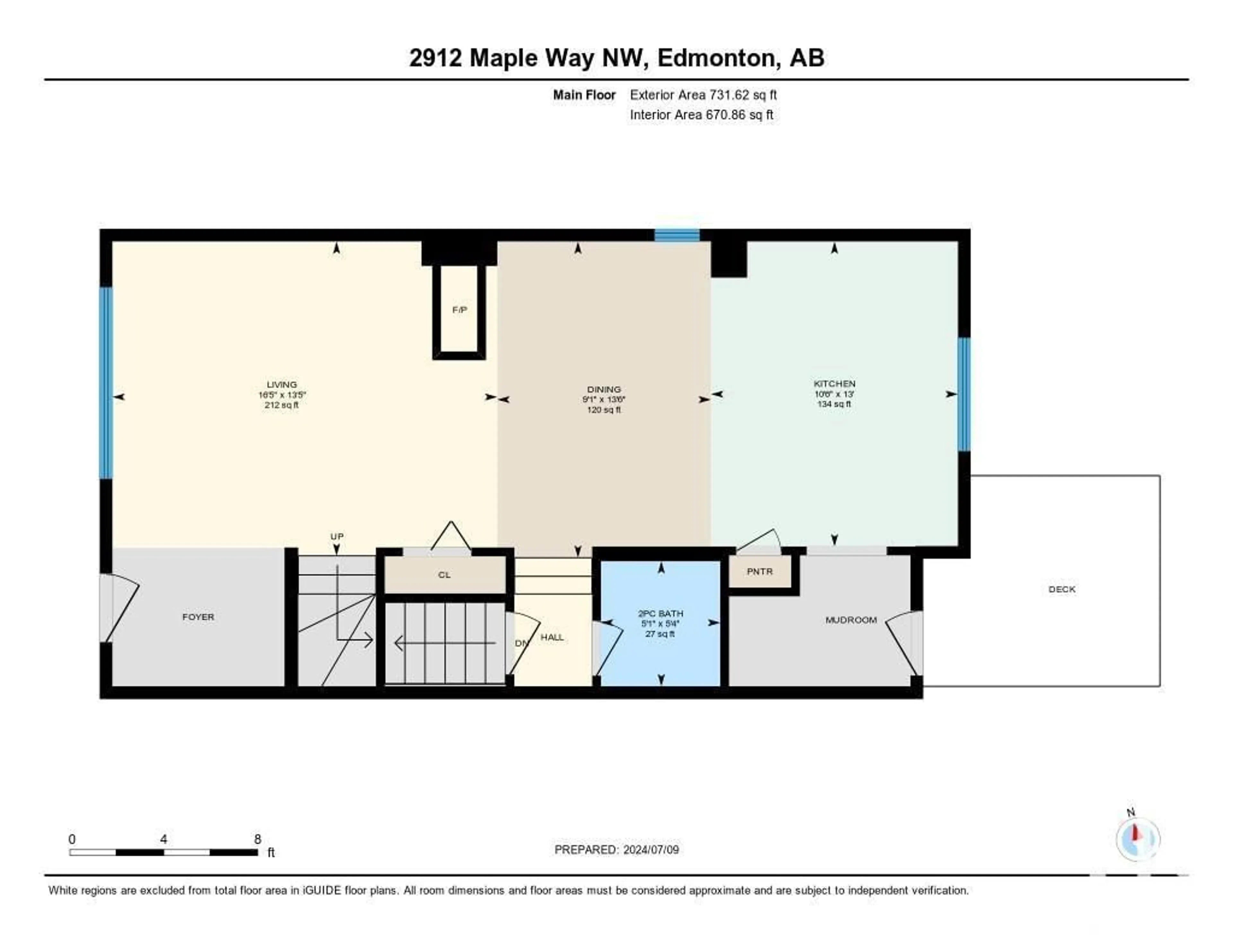 Floor plan for 2912 Maple WY NW, Edmonton Alberta T6T0T4