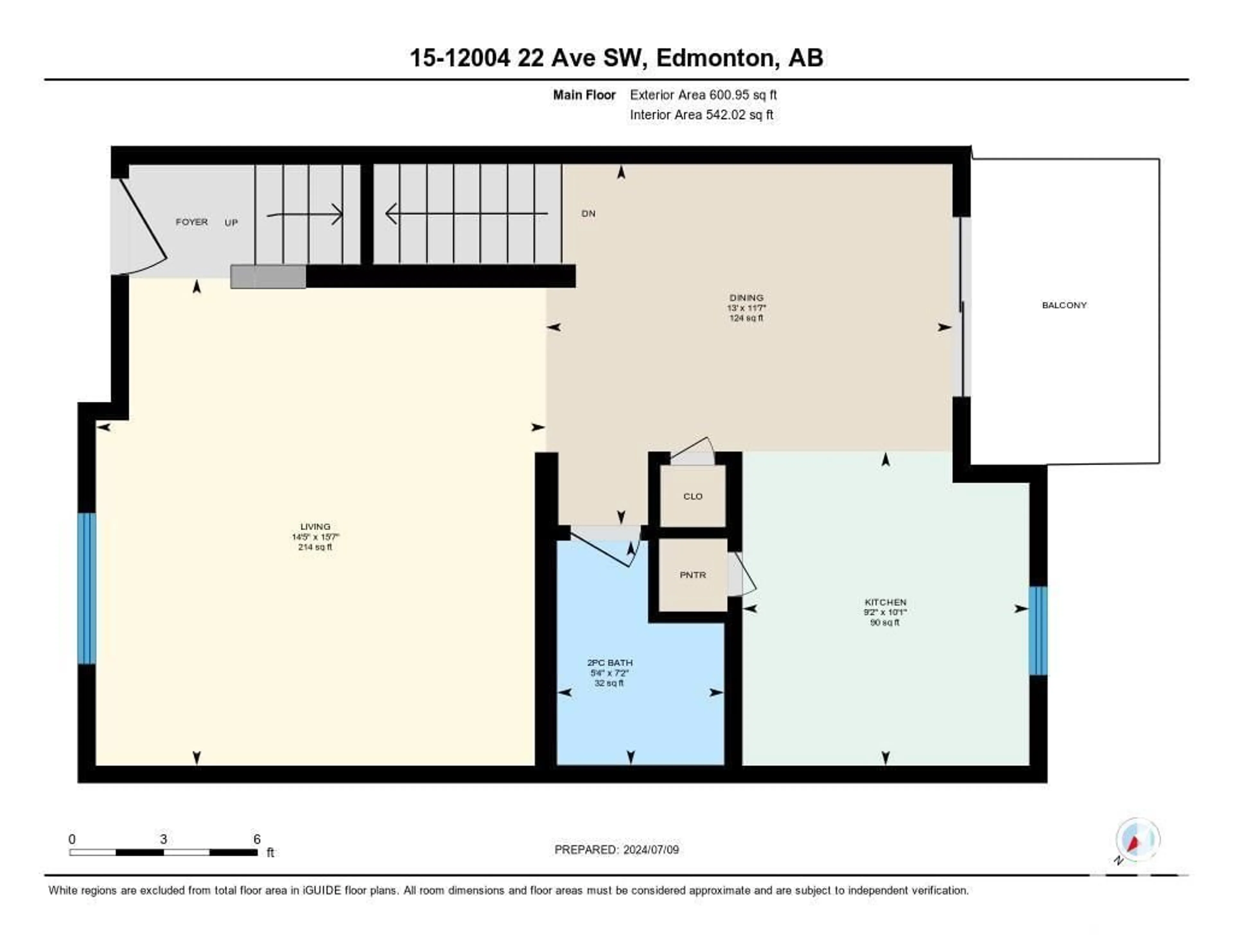 Floor plan for #15 12004 22 AV SW, Edmonton Alberta T6W0T1