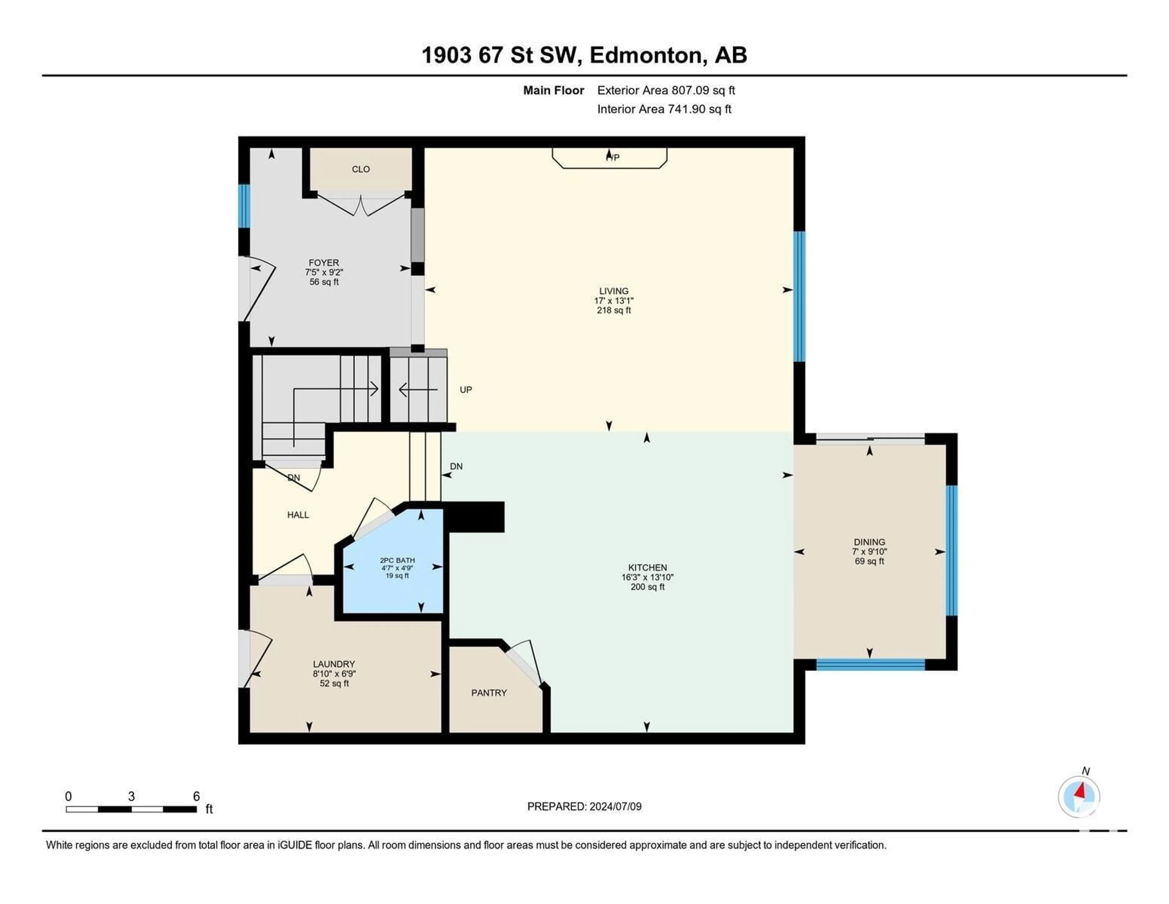 Floor plan for 1903 67 ST SW, Edmonton Alberta T6X0L9