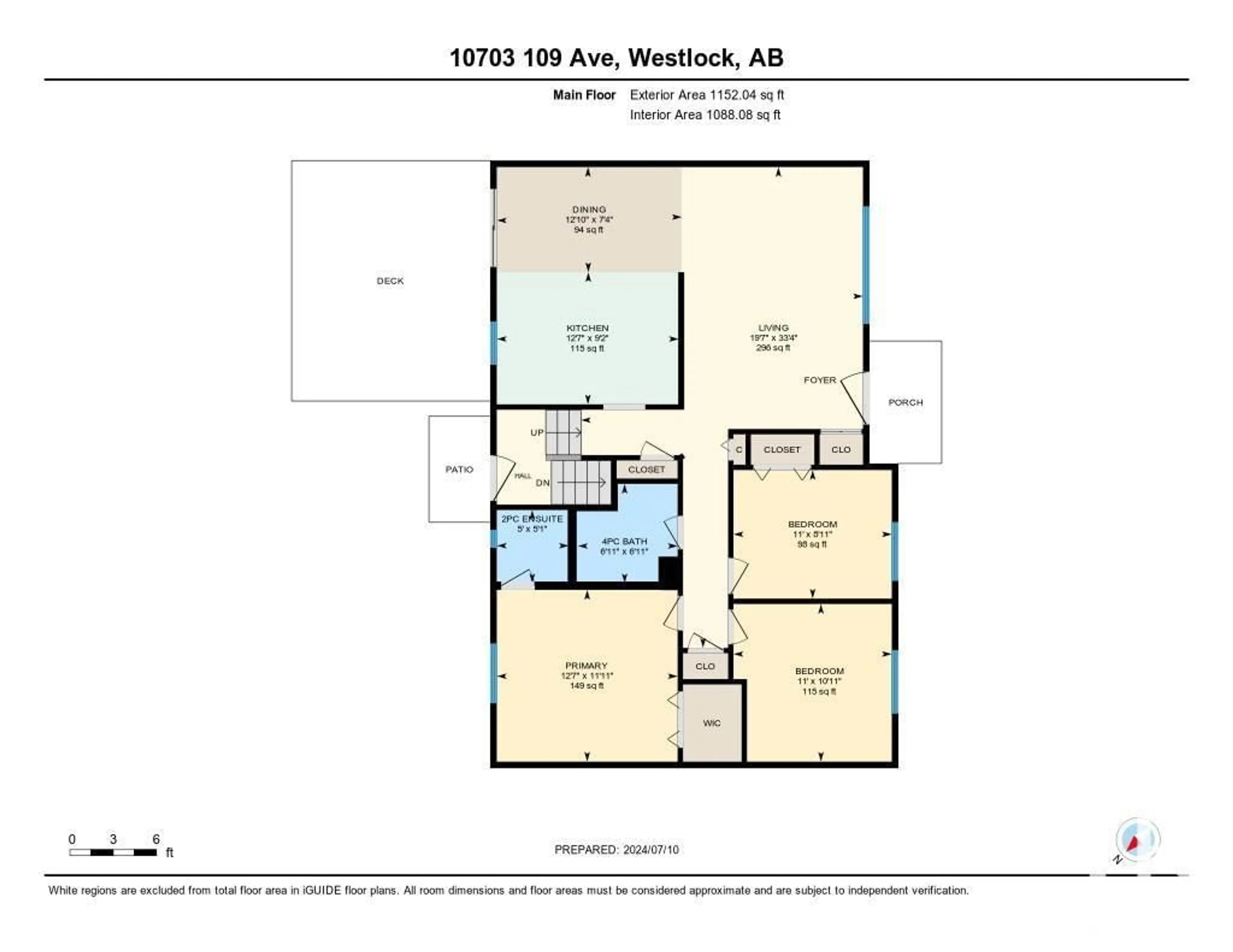 Floor plan for 10703 109 AV, Westlock Alberta T7P1B9