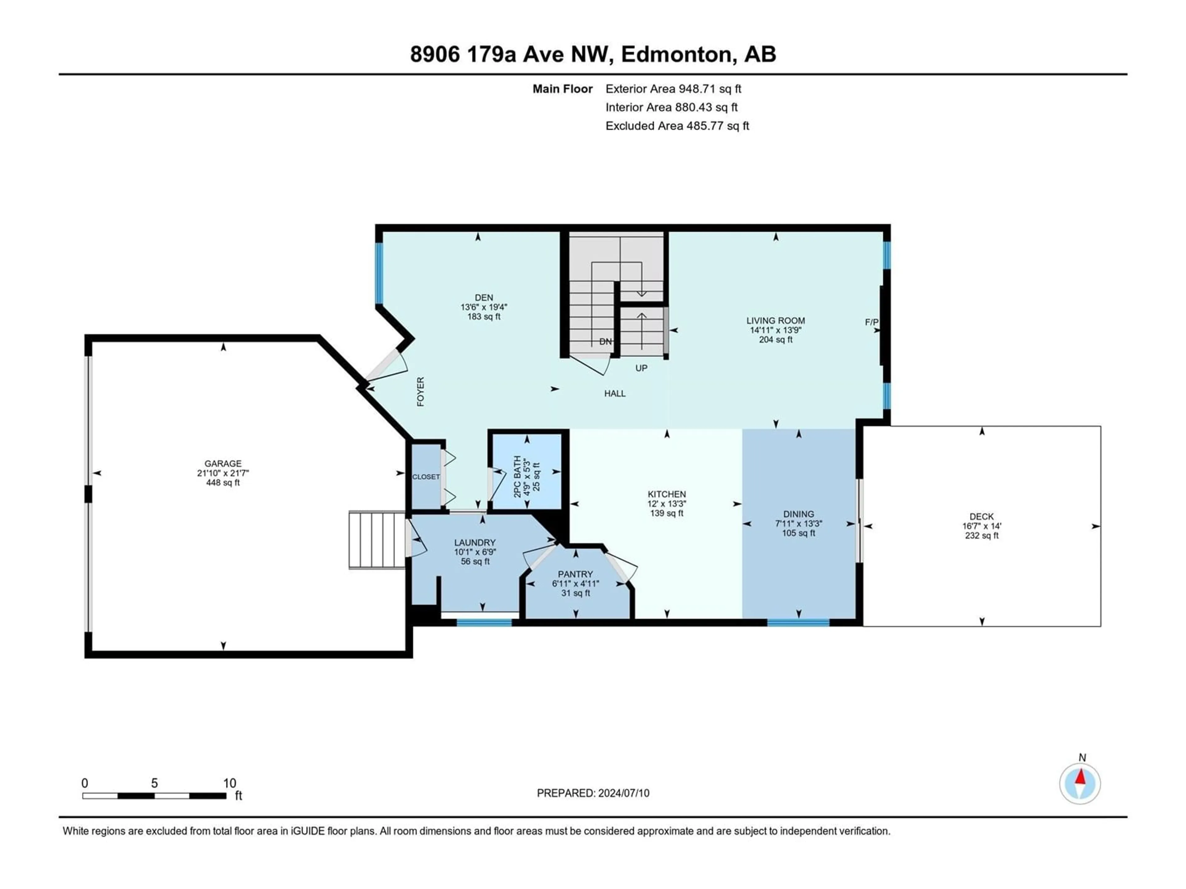 Floor plan for 8906 179A AV NW, Edmonton Alberta T5Z0A6