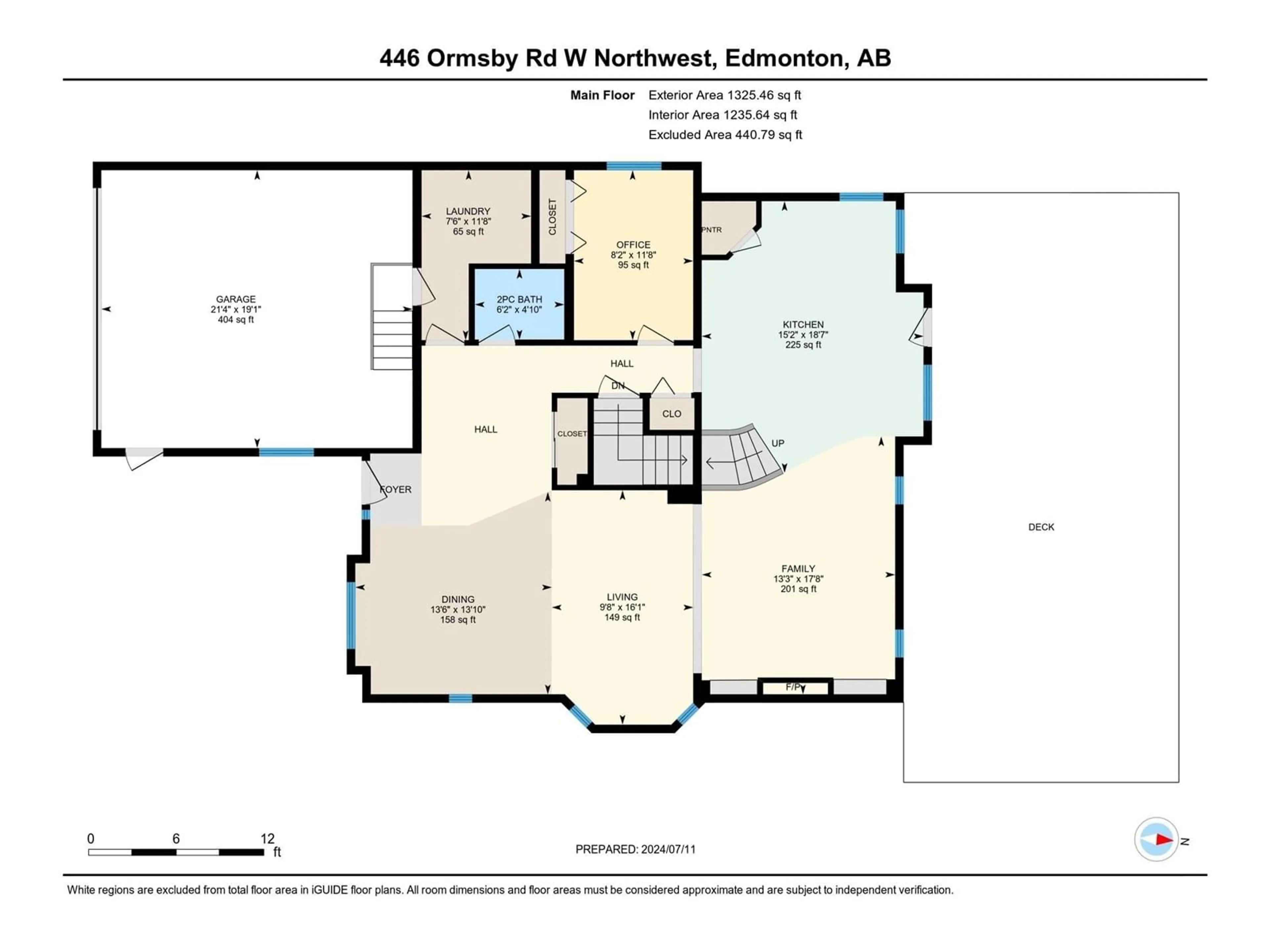 Floor plan for 446 ORMSBY RD W NW, Edmonton Alberta T5T6B1