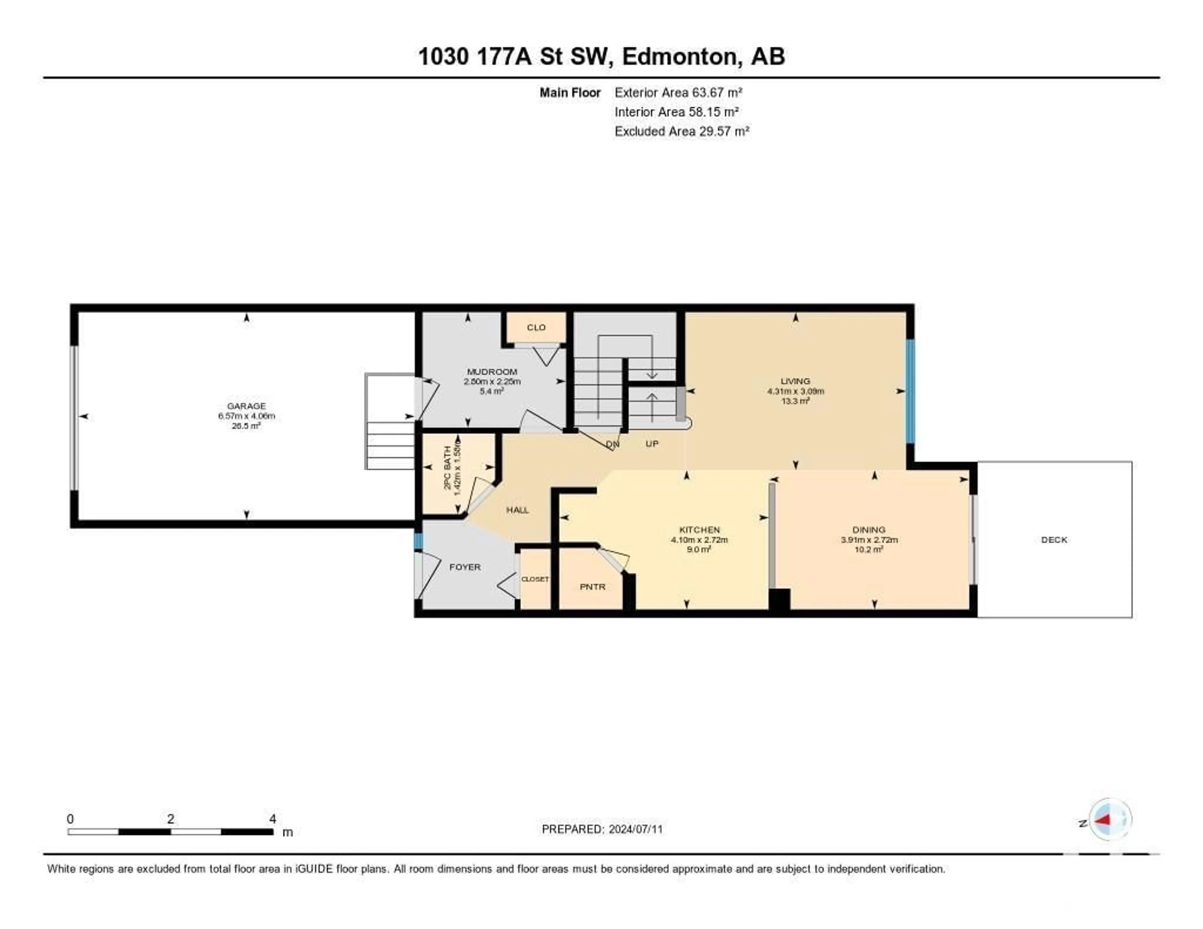 Floor plan for 1030 177A ST SW, Edmonton Alberta T6W2A1