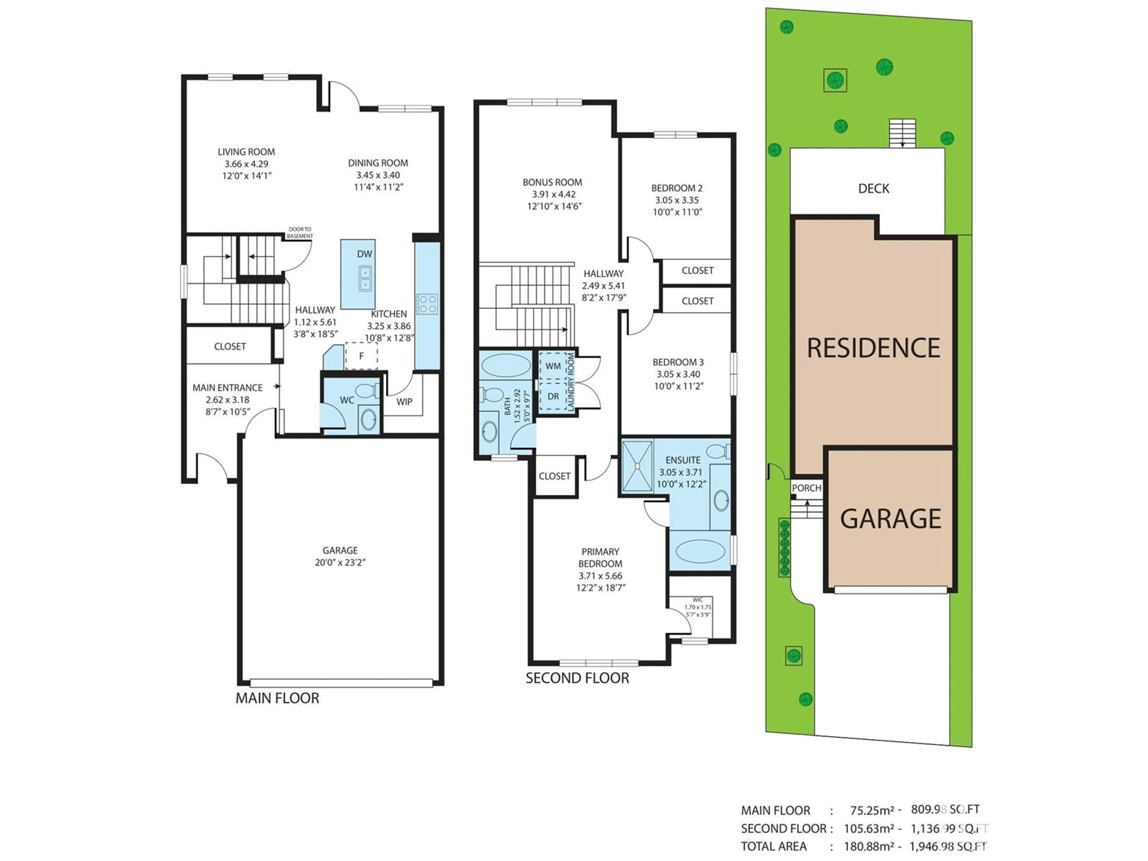 Floor plan for 3612 8 ST NW, Edmonton Alberta T6T1A1