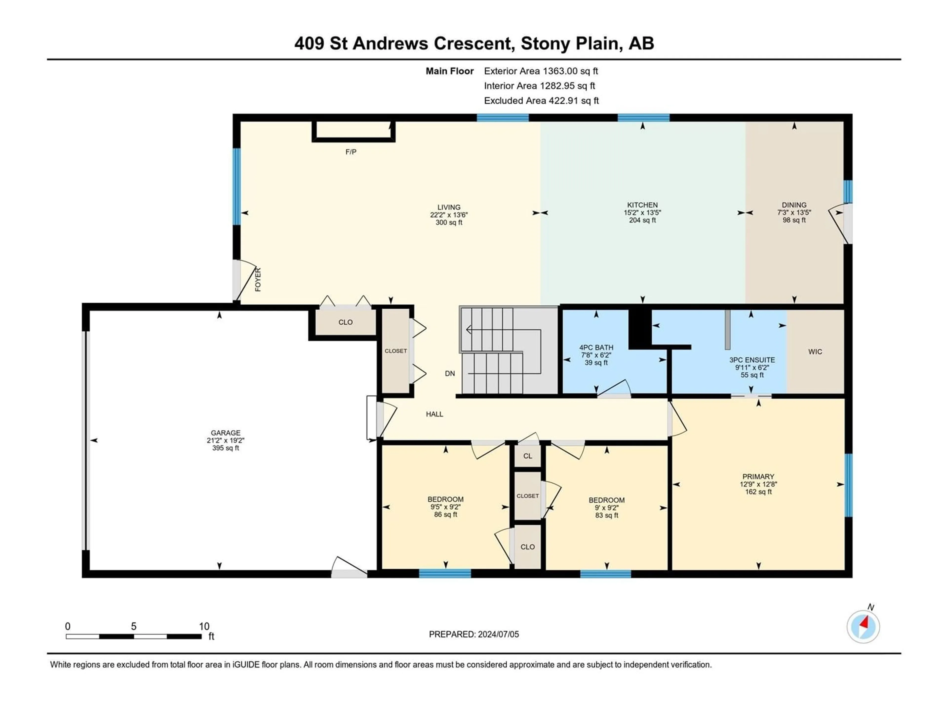 Floor plan for 409 ST. ANDREWS CR, Stony Plain Alberta T7Z1K5