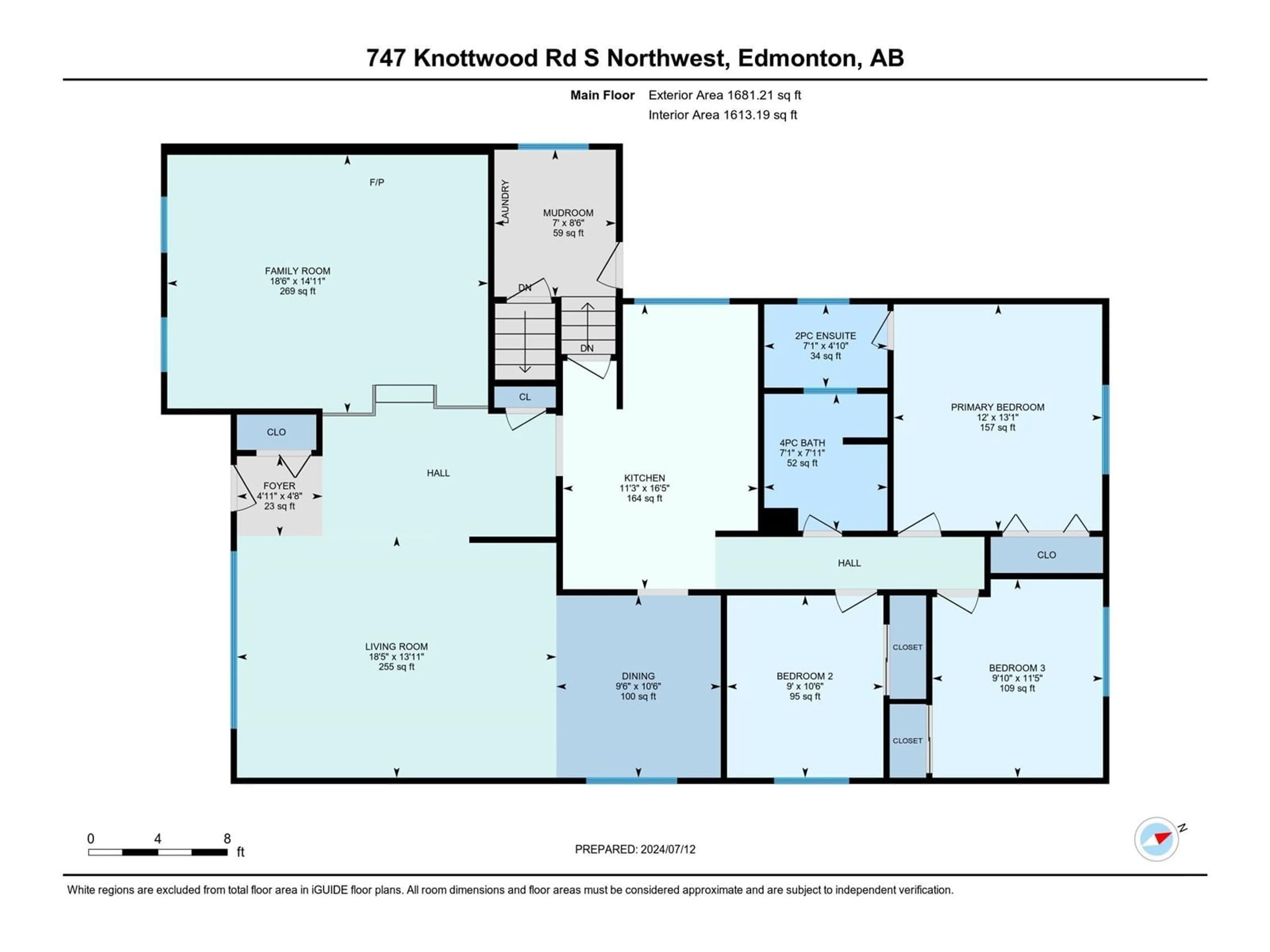 Floor plan for 747 Knottwood RD S NW, Edmonton Alberta T6K1W4