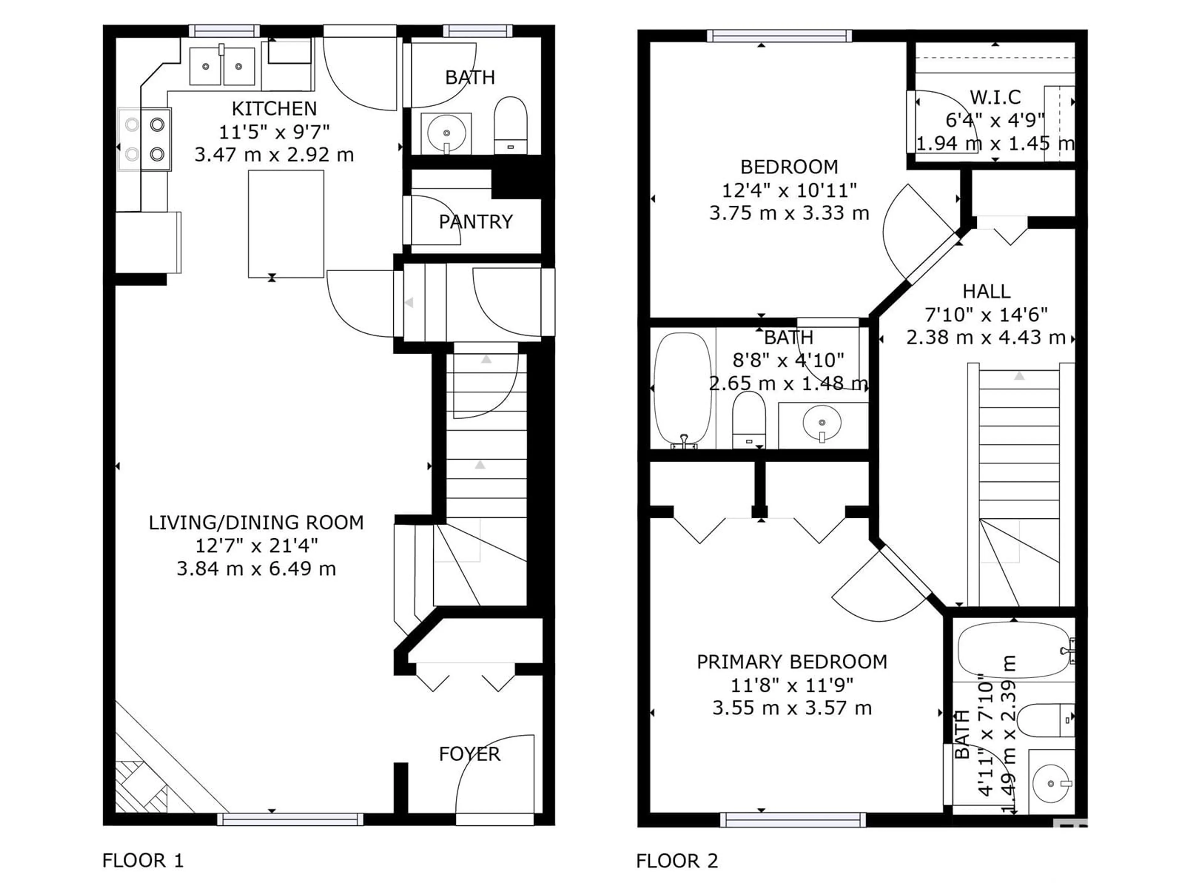 Floor plan for #52 10909 106 ST NW, Edmonton Alberta T5H4M7