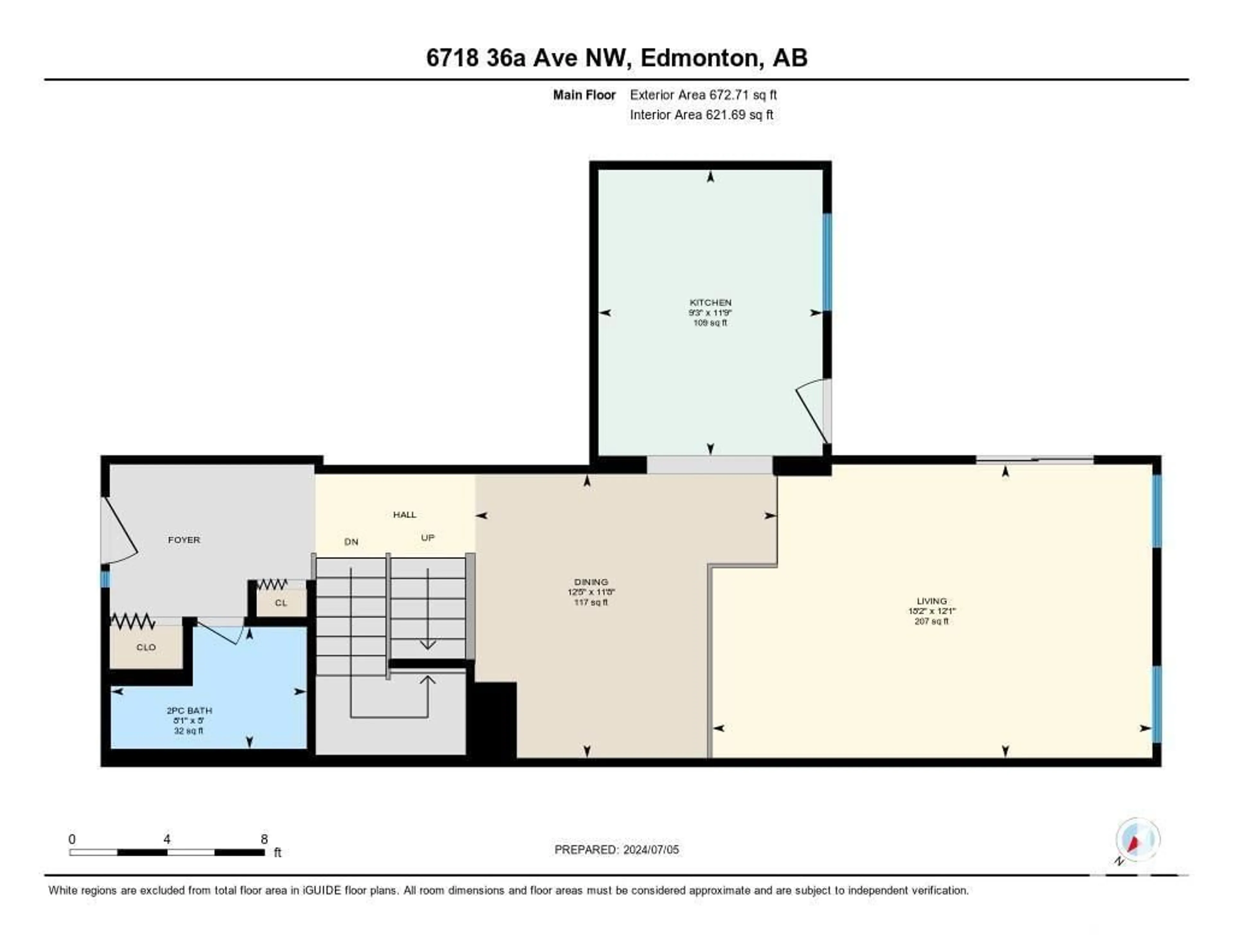 Floor plan for 6718 36A AV NW NW, Edmonton Alberta T6K1S3