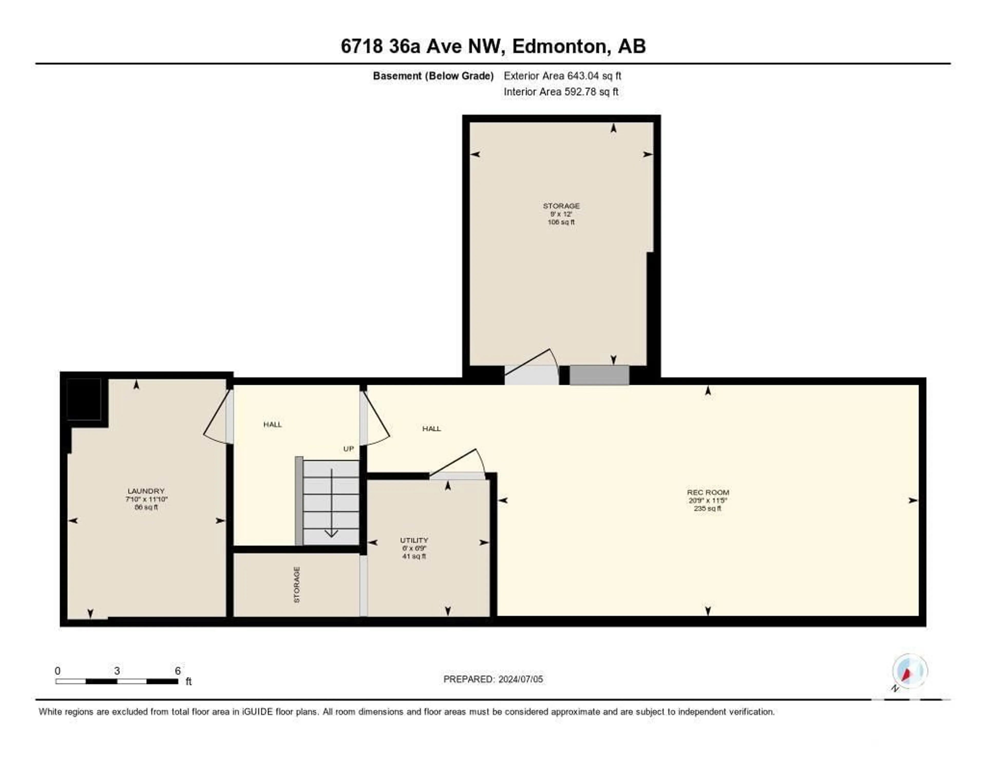 Floor plan for 6718 36A AV NW NW, Edmonton Alberta T6K1S3