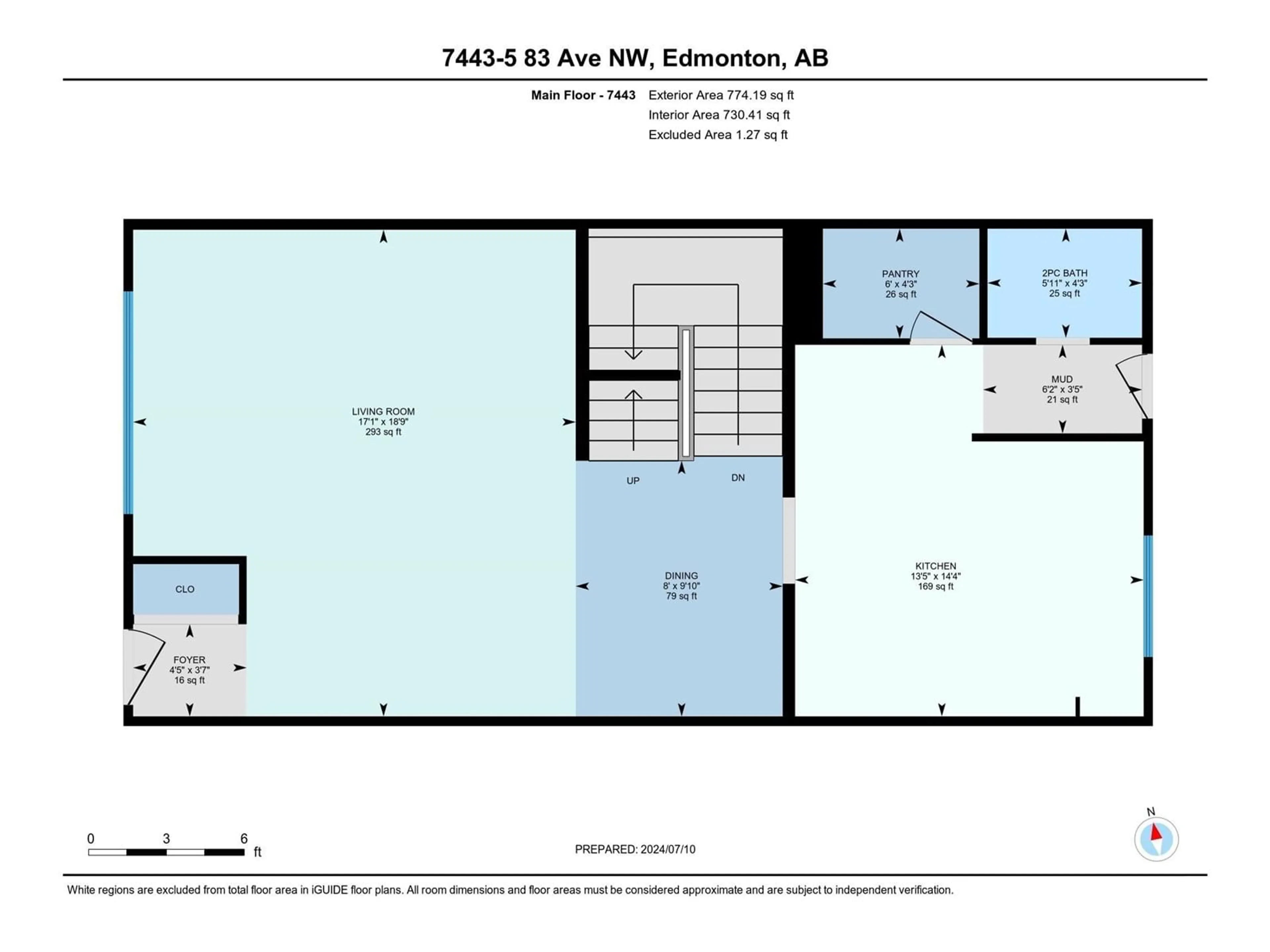 Floor plan for 7443-7445 83 AV NW, Edmonton Alberta T6B0G8