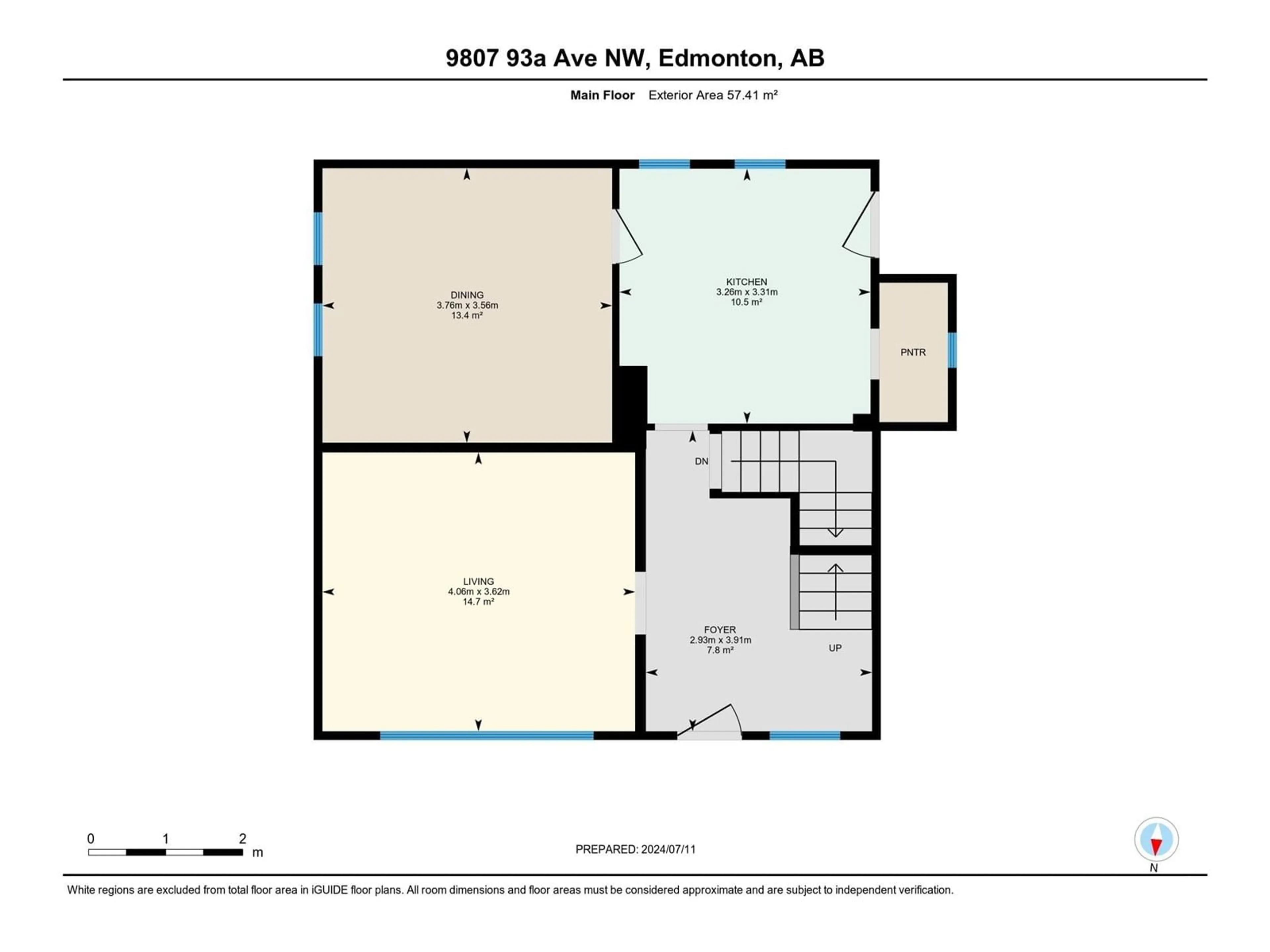 Floor plan for 9807 93A AV NW, Edmonton Alberta T6E2W4