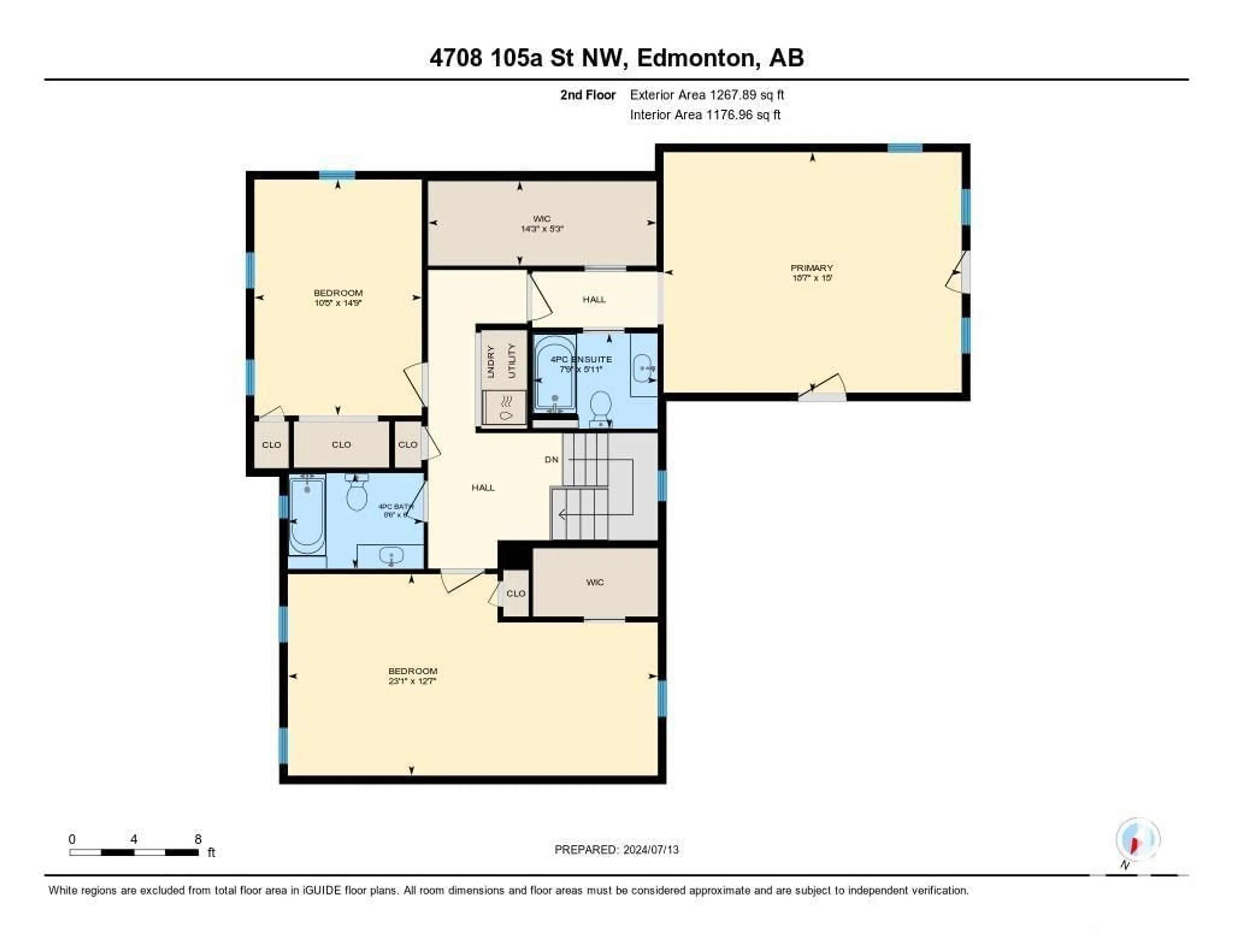 Floor plan for 4708 105A ST NW, Edmonton Alberta T6H2P3