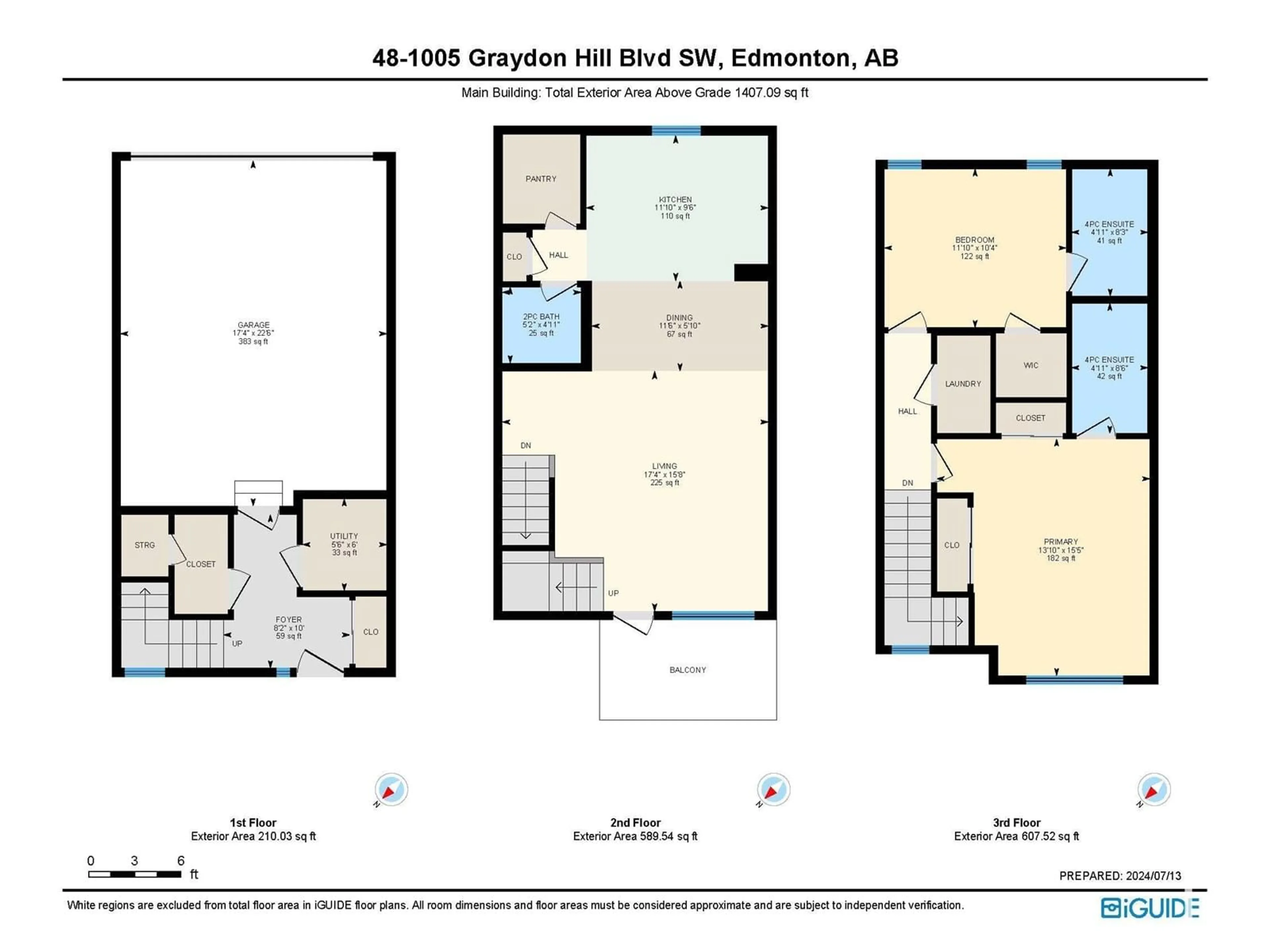 Floor plan for #48 1005 GRAYDON HILL BV SW, Edmonton Alberta T6W3C8