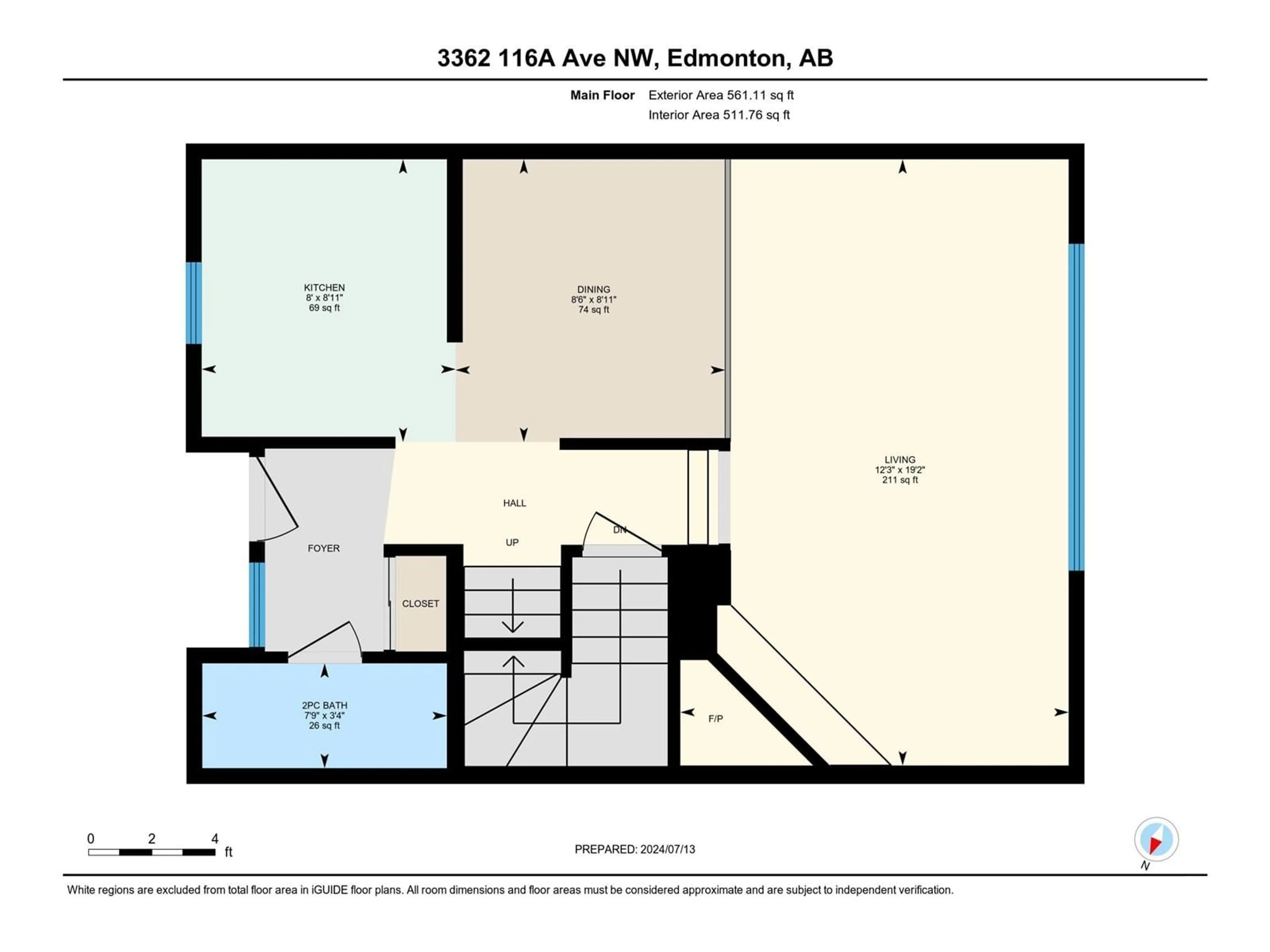 Floor plan for 3362 116A AV NW, Edmonton Alberta T5W4X5