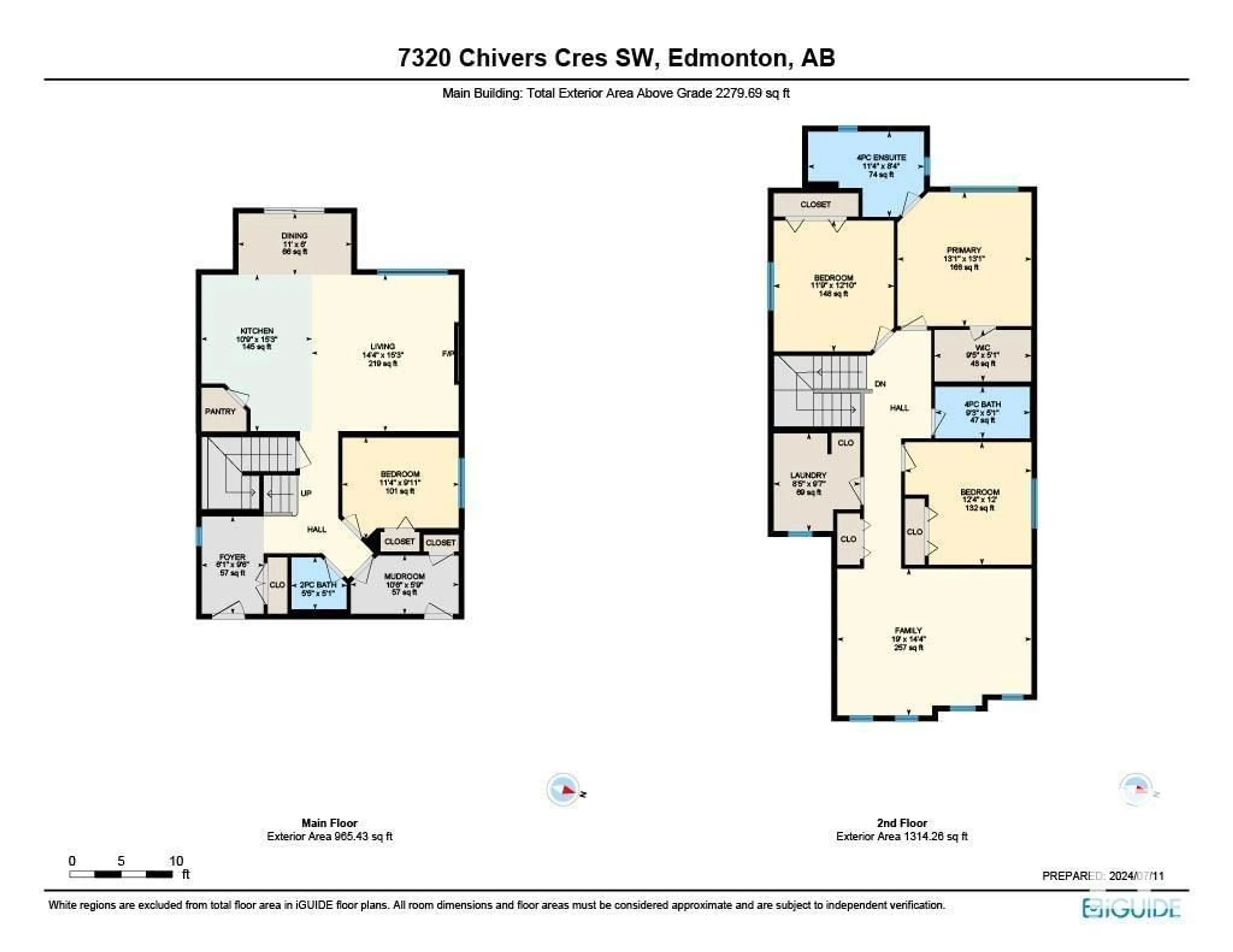 Floor plan for 7320 CHIVERS CR SW, Edmonton Alberta T6W4M1