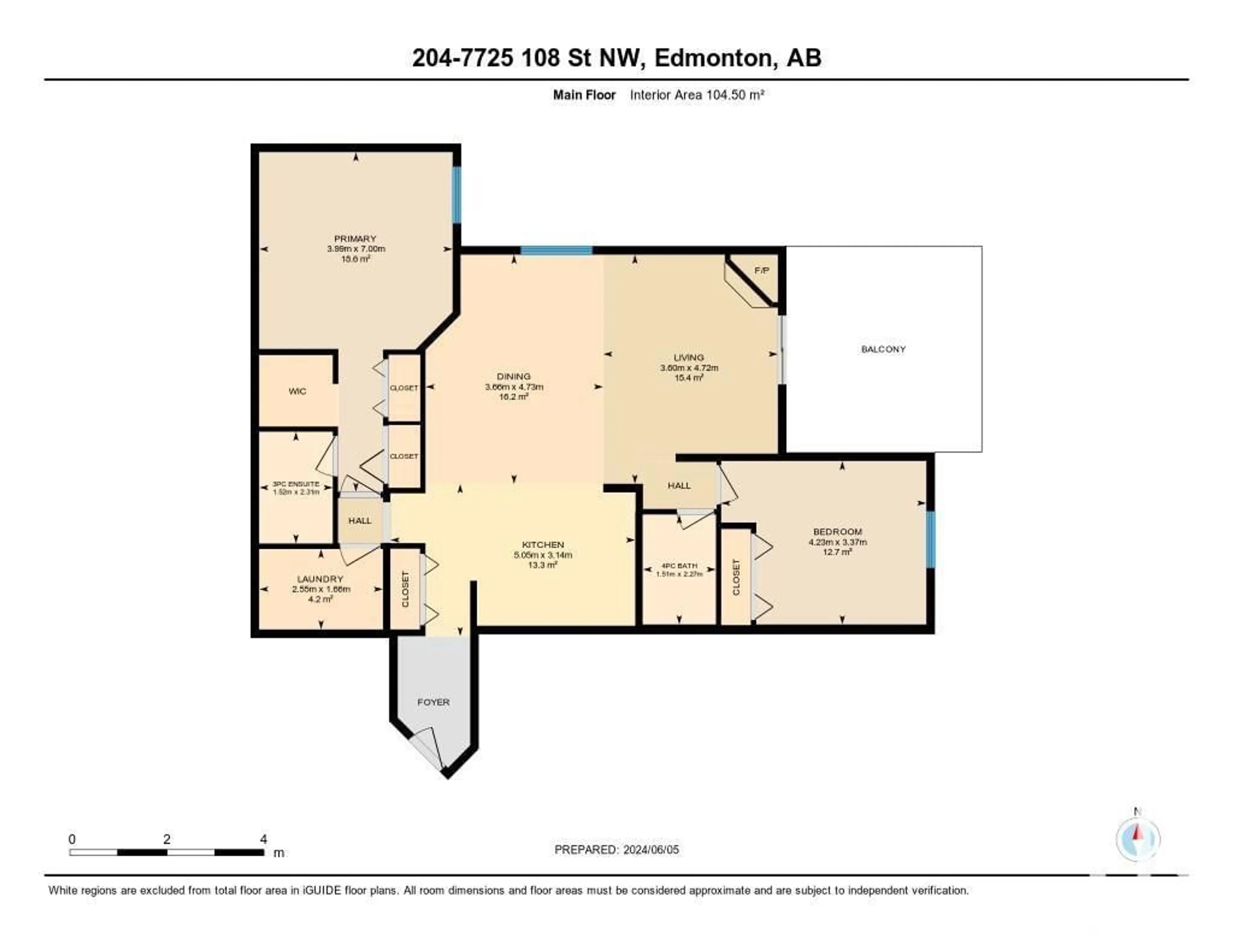 Floor plan for #204 7725 108 ST NW, Edmonton Alberta T6E4L9