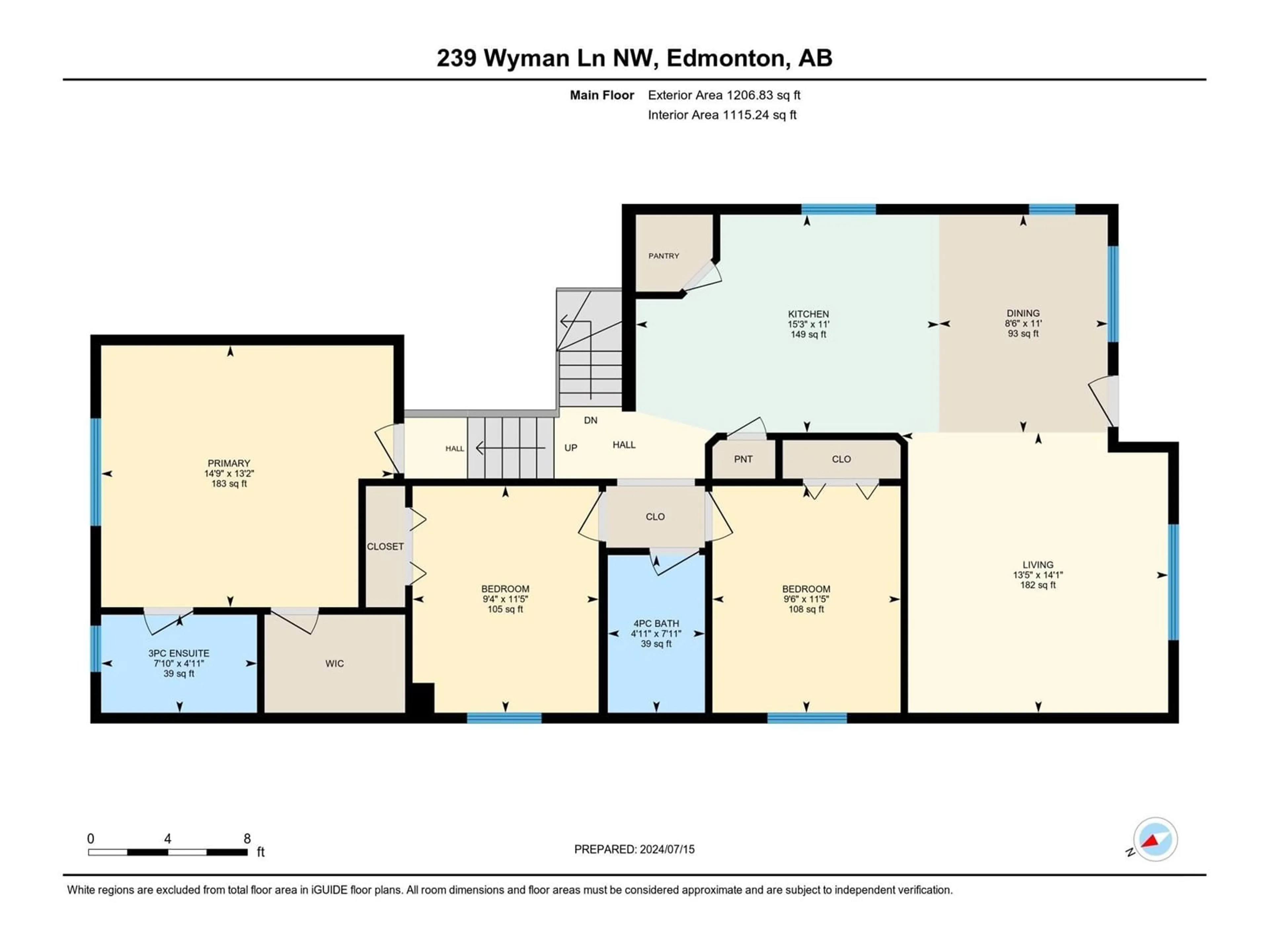Floor plan for 239 WYMAN LN NW, Edmonton Alberta T6T1M9