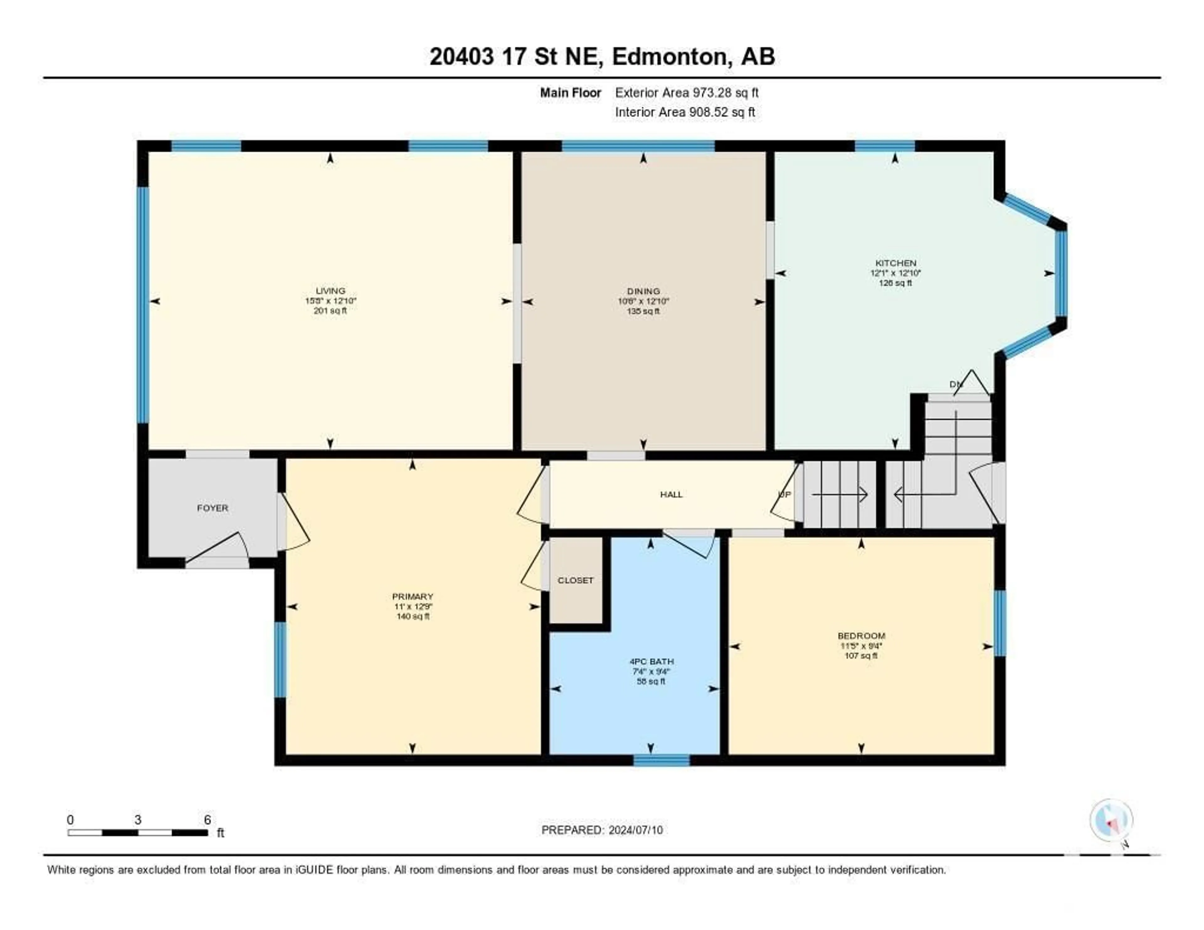 Floor plan for 20403 17 ST NE, Edmonton Alberta T5Y6J8