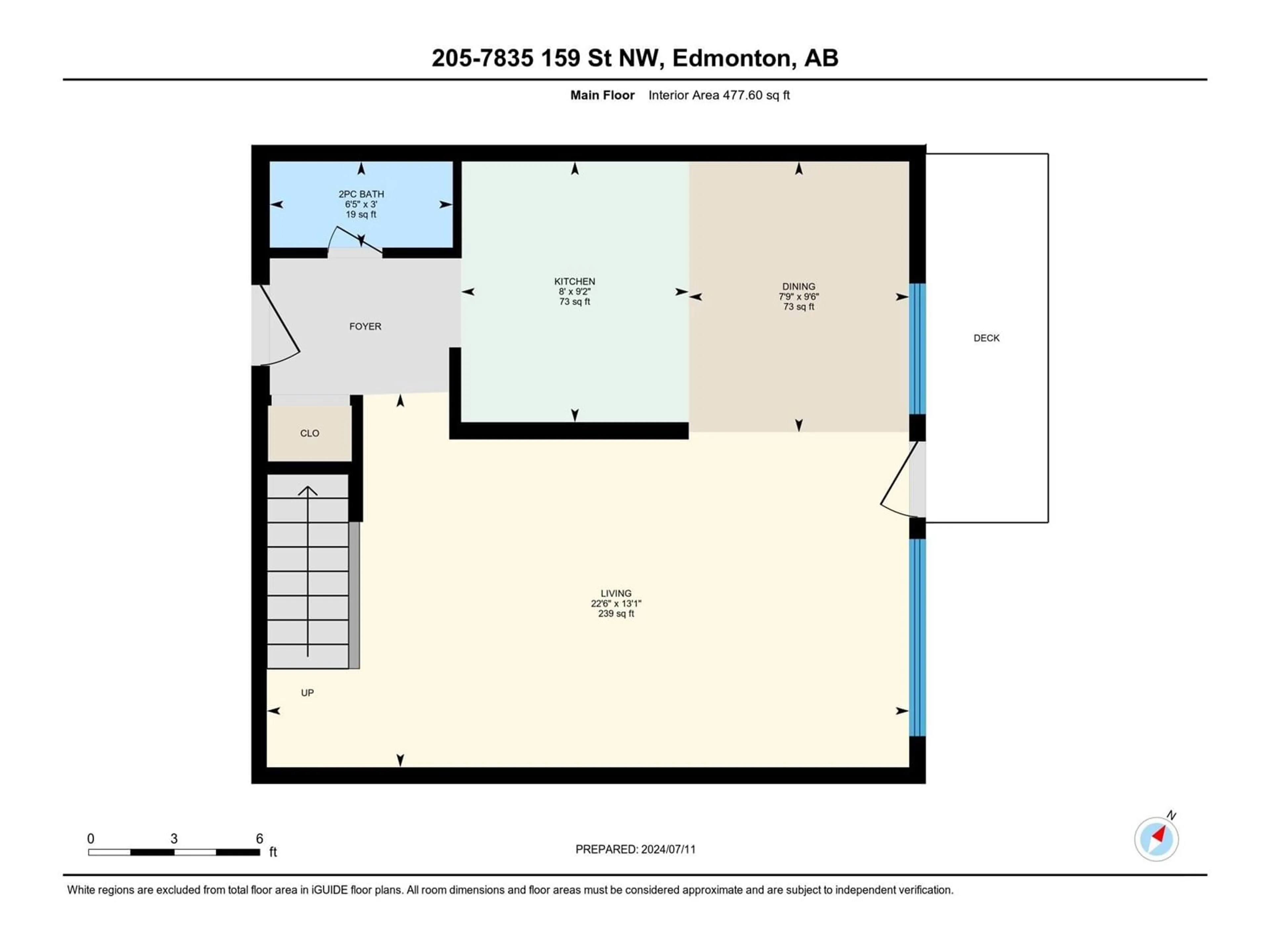 Floor plan for #205 7835 159 ST NW NW, Edmonton Alberta T5R2E1