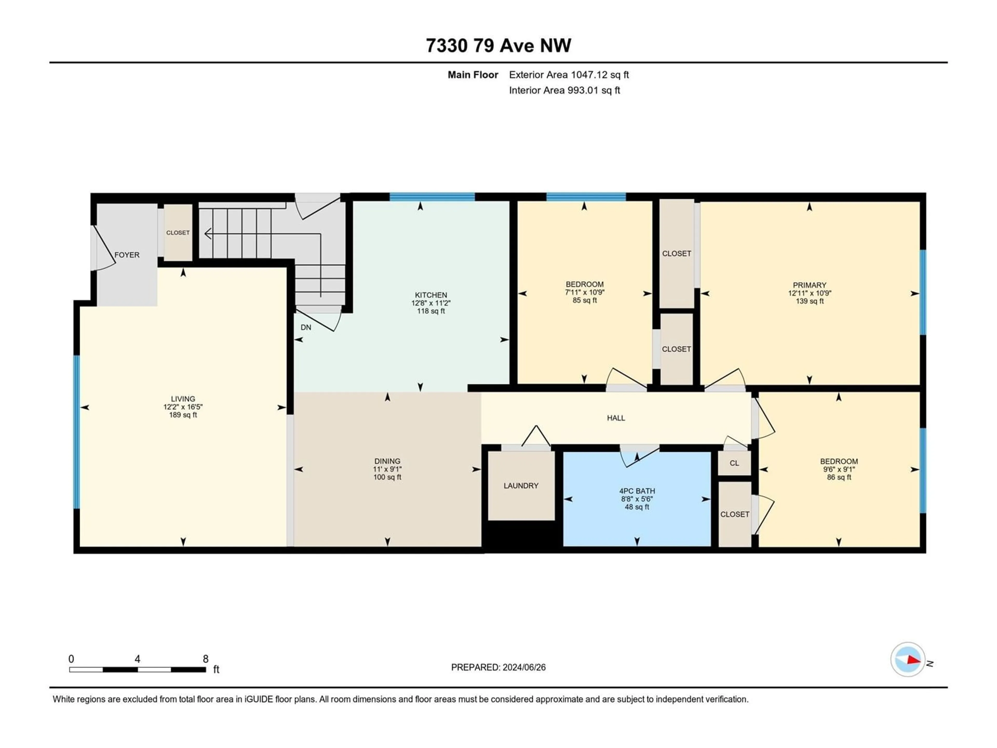 Floor plan for 7328/7330 79 AV NW, Edmonton Alberta T6B0C5