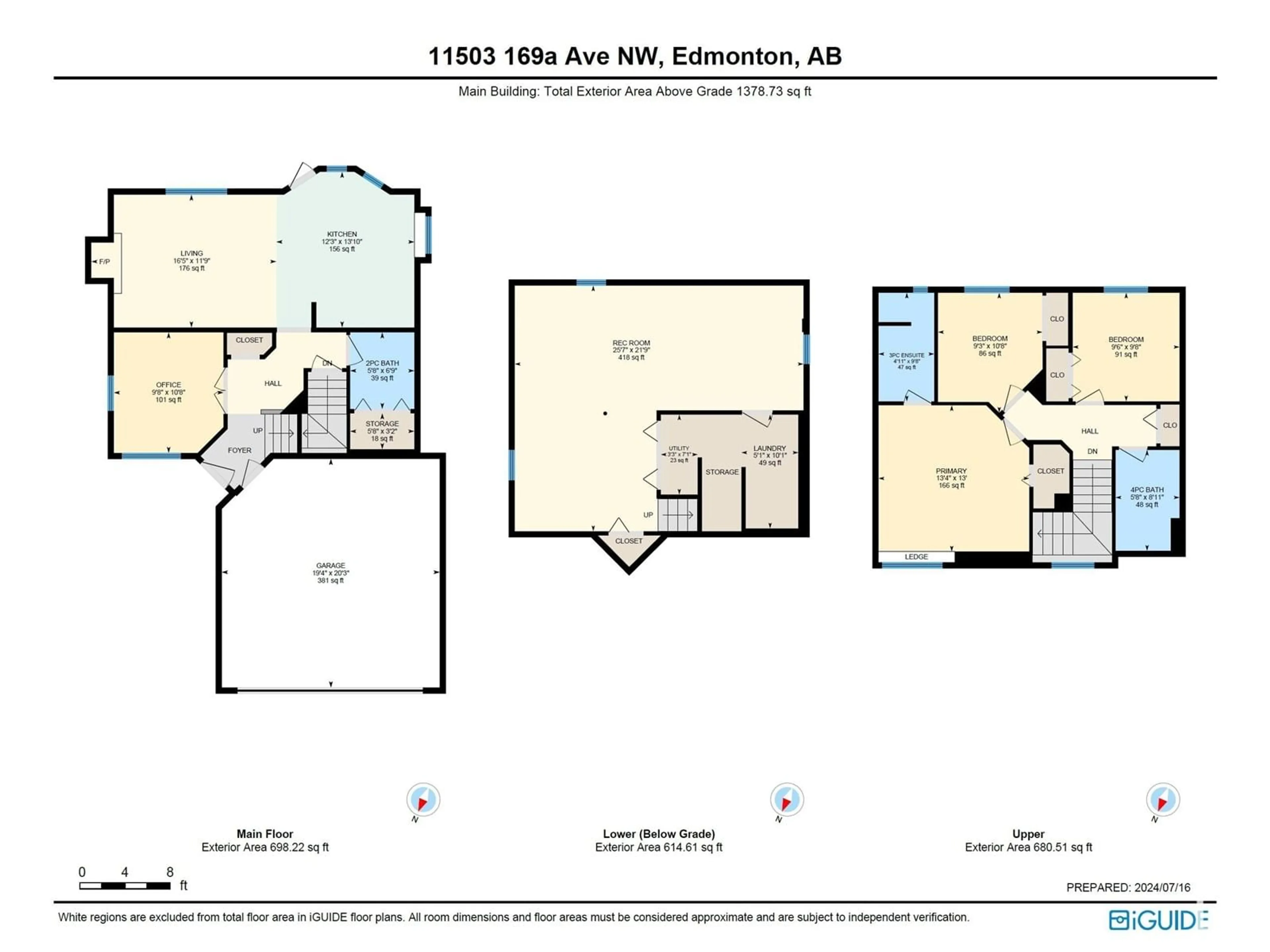 Floor plan for 11503 169A AV NW, Edmonton Alberta T5X5Z5