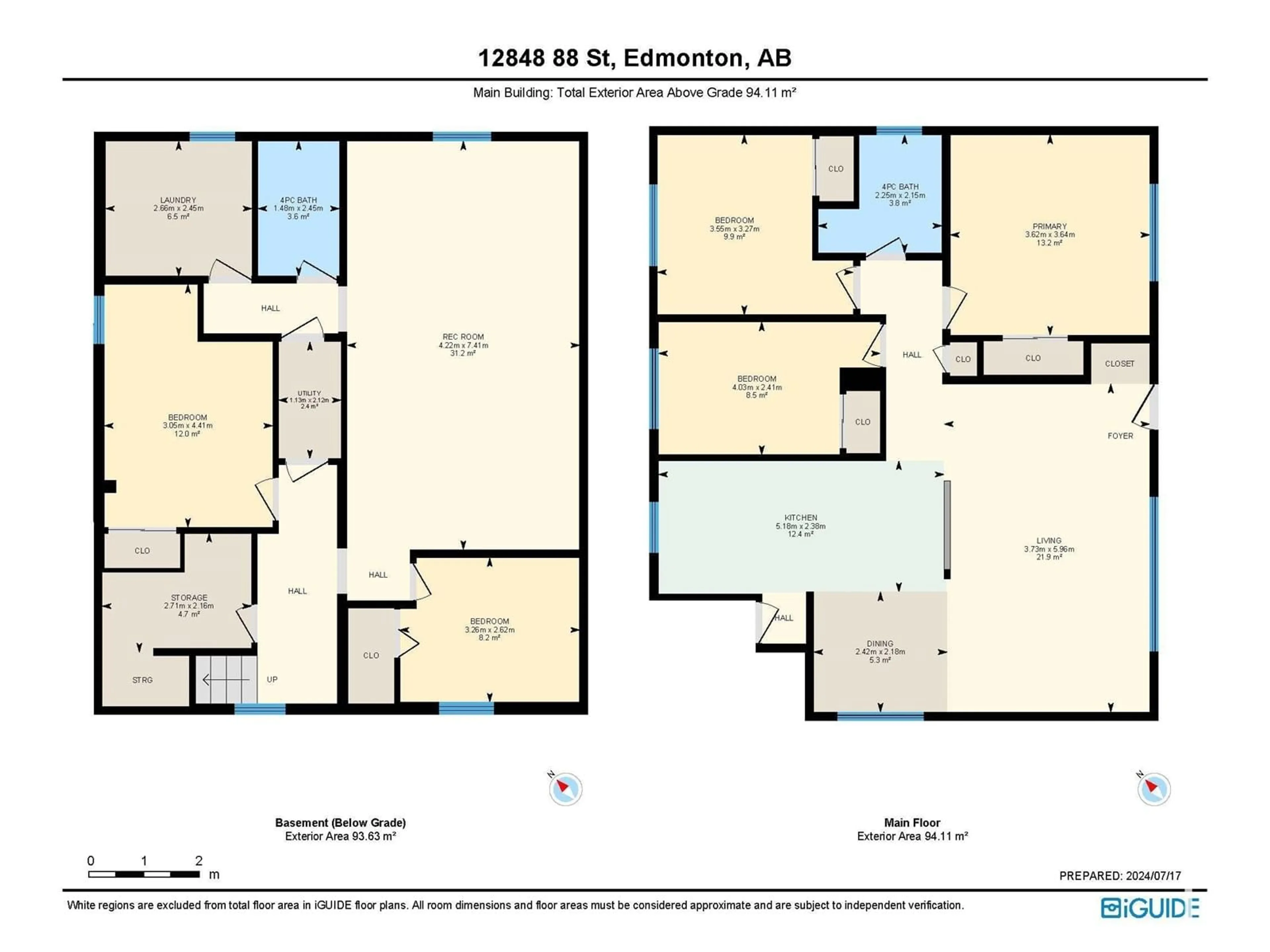 Floor plan for 12848 88 ST NW, Edmonton Alberta T5E3H3