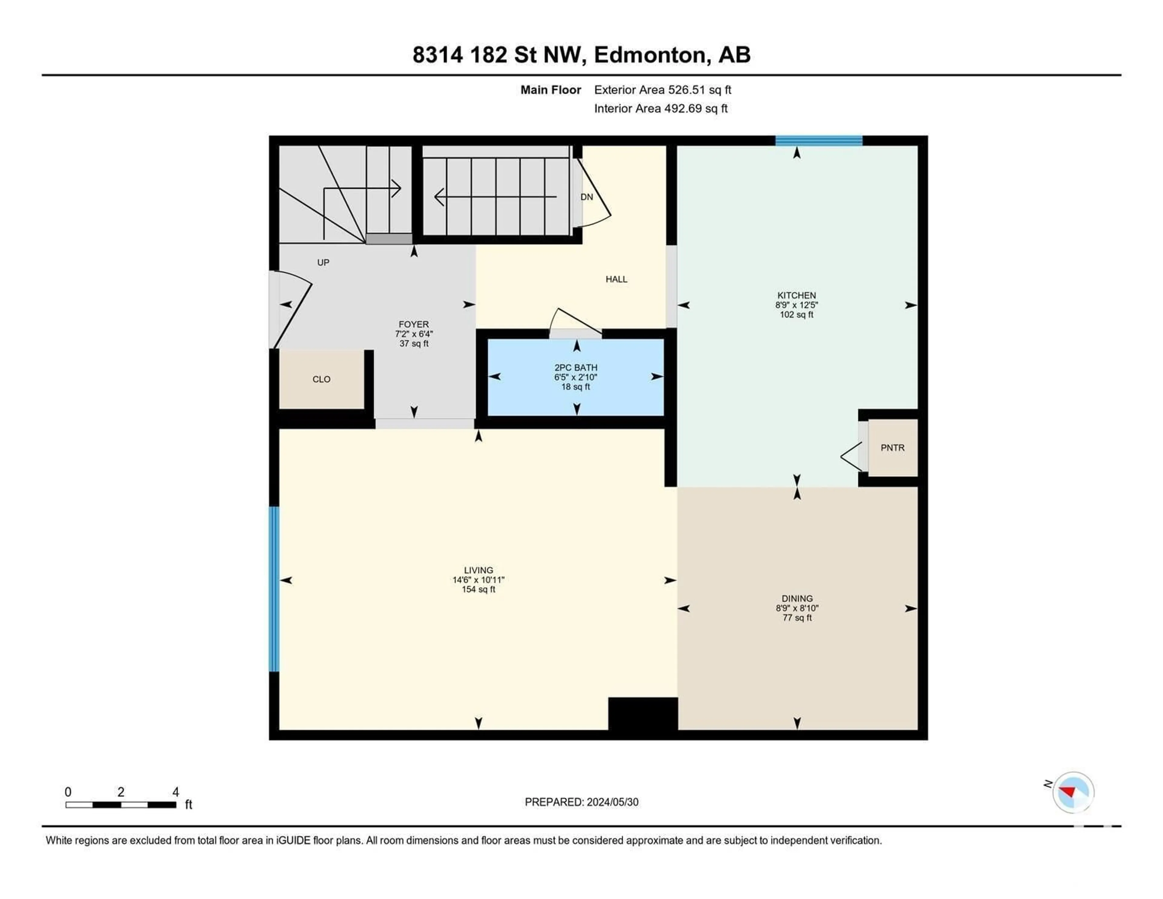 Floor plan for 8314 182 ST NW, Edmonton Alberta T5T1T9