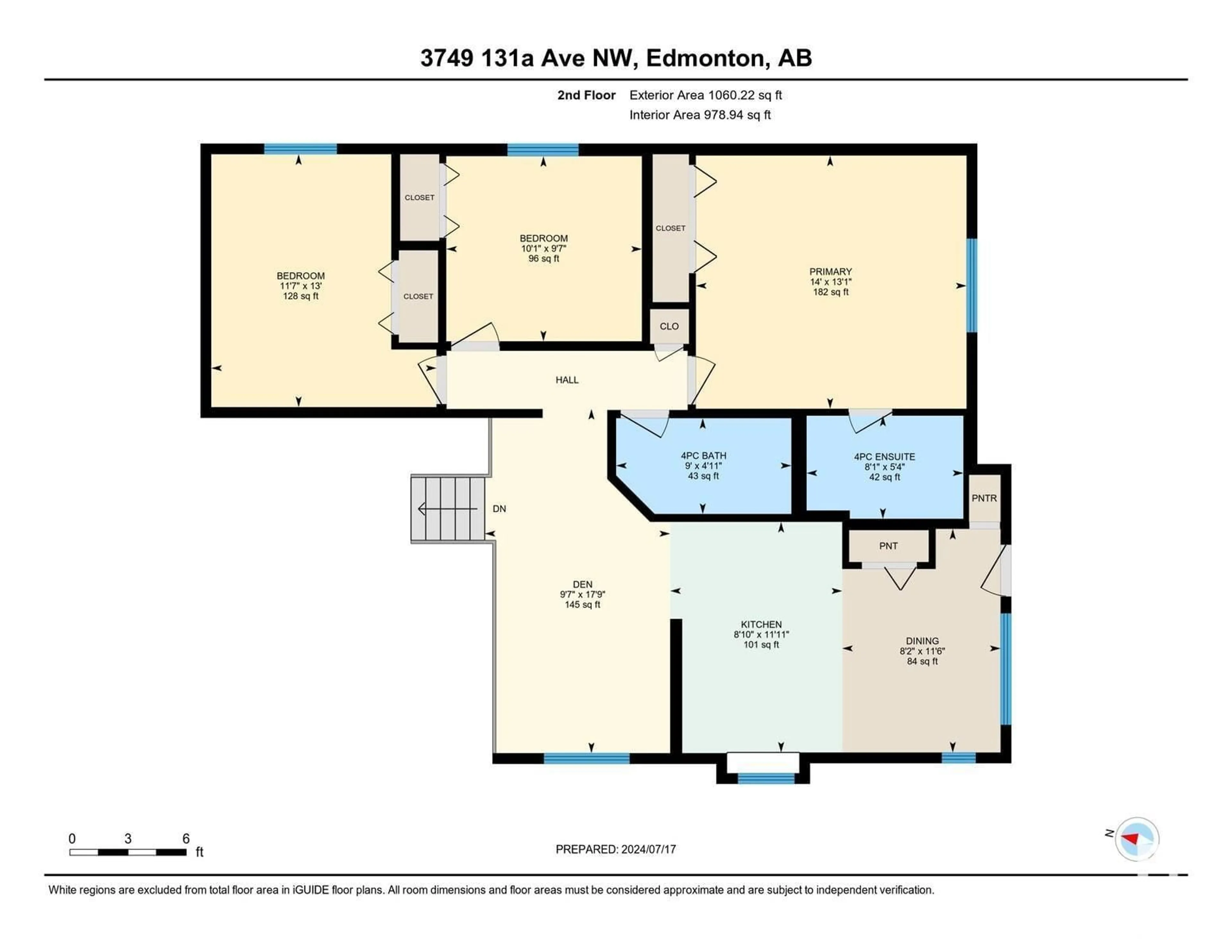 Floor plan for 3749 131A AV NW NW, Edmonton Alberta T5A4Y7