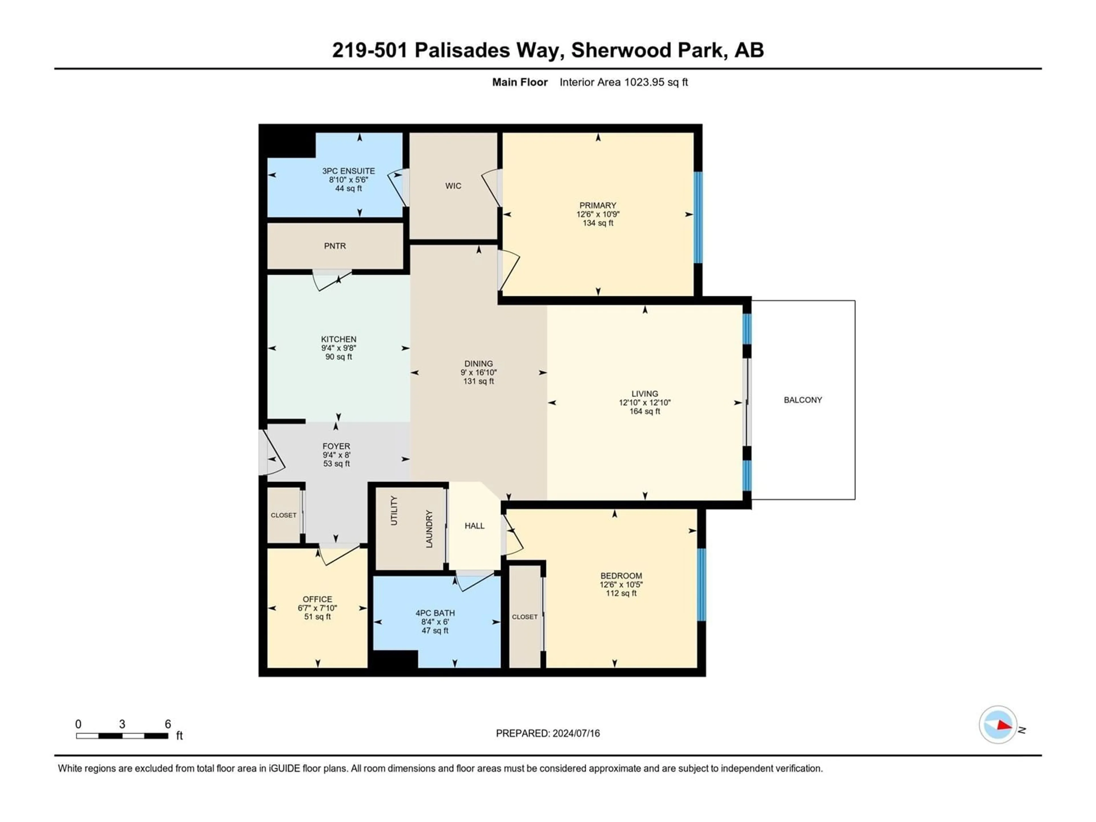 Floor plan for #219 501 PALISADES WY, Sherwood Park Alberta T8H0H8