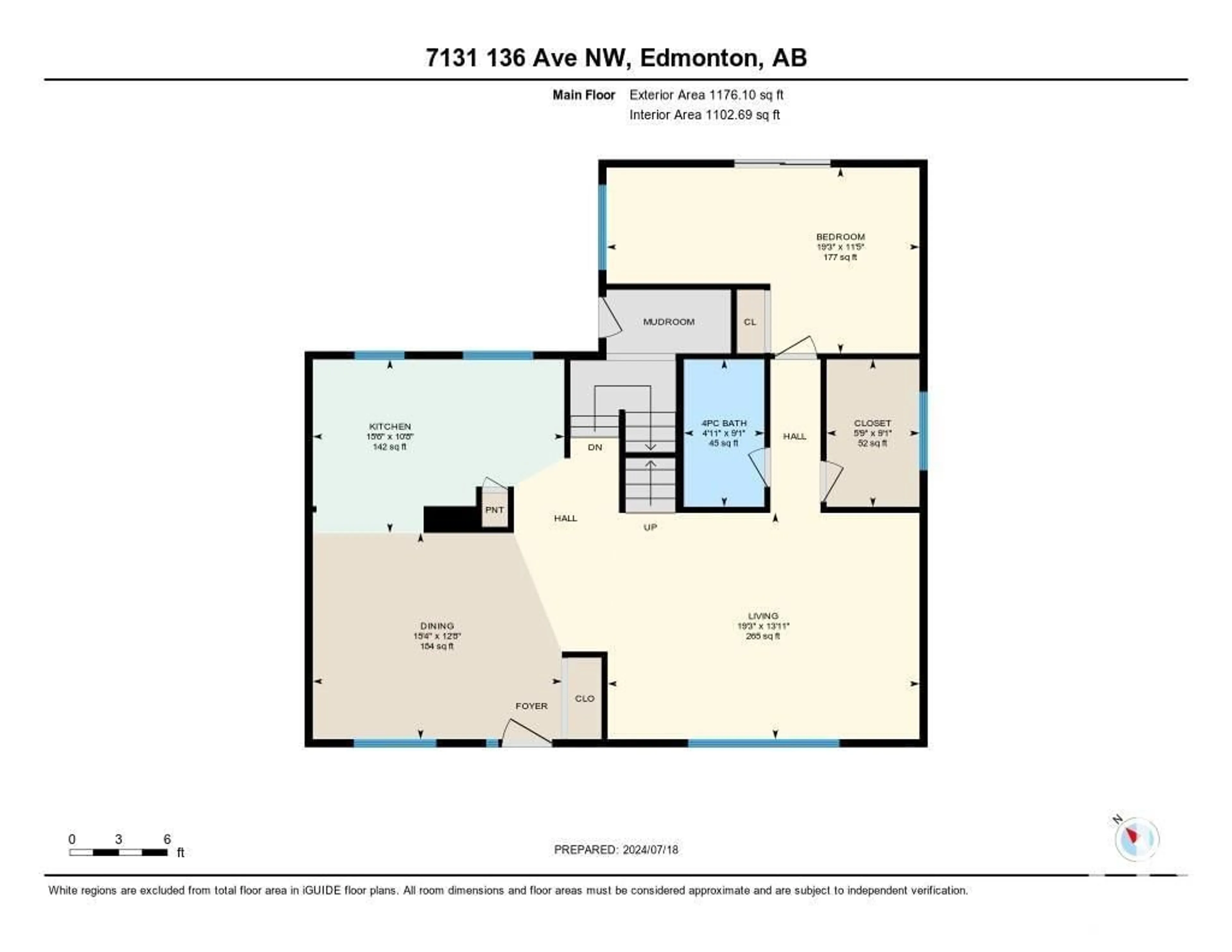 Floor plan for 7131 136 AV NW, Edmonton Alberta T5C2K3